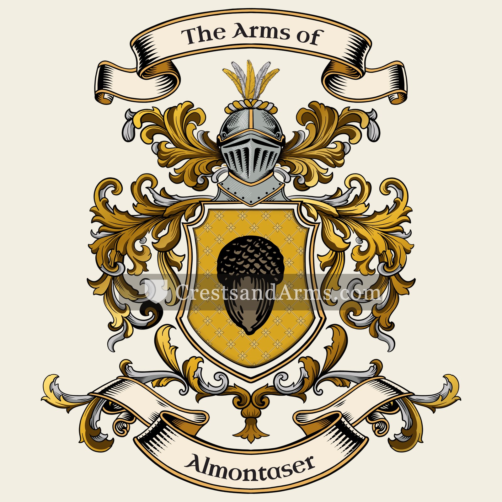 The Almontaser coat of arms, drawn from the recorded blazon