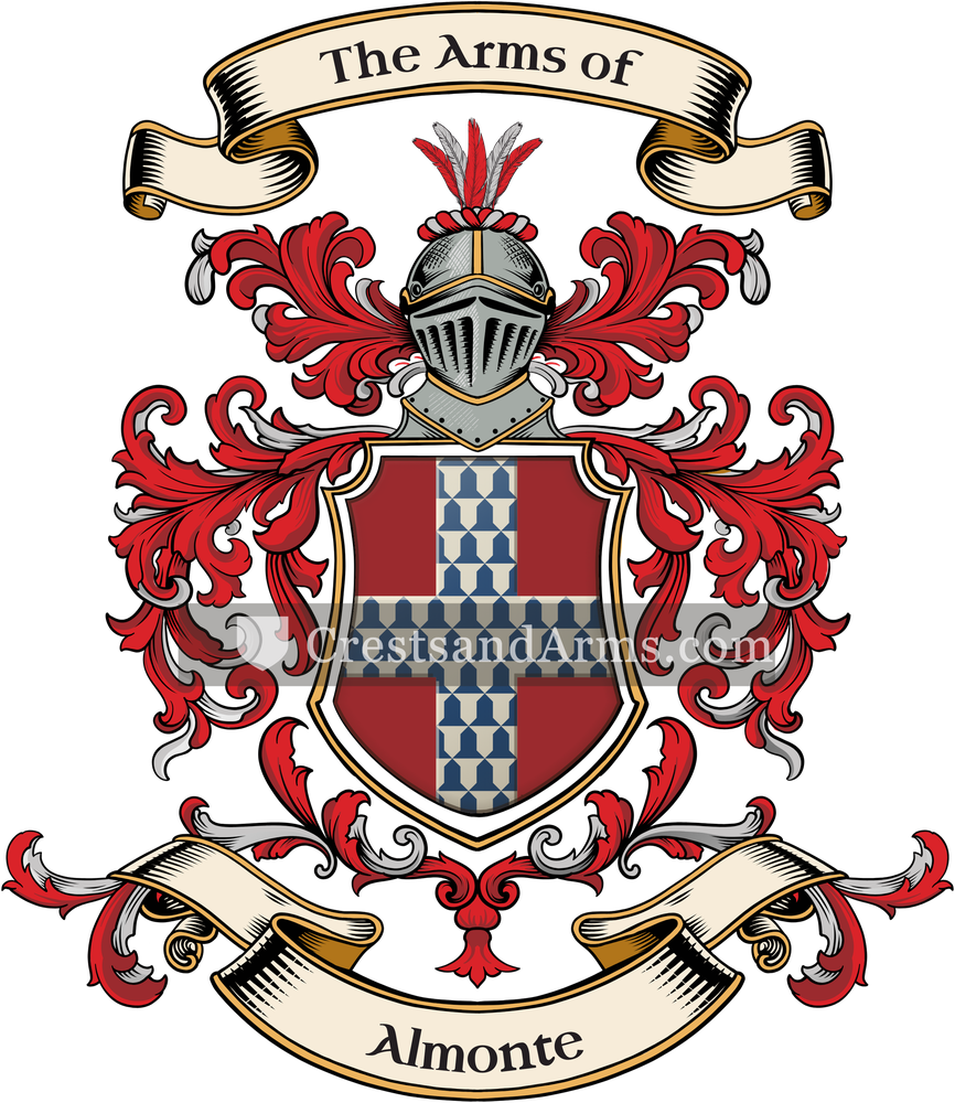 The Almonte coat of arms, drawn from the recorded blazon