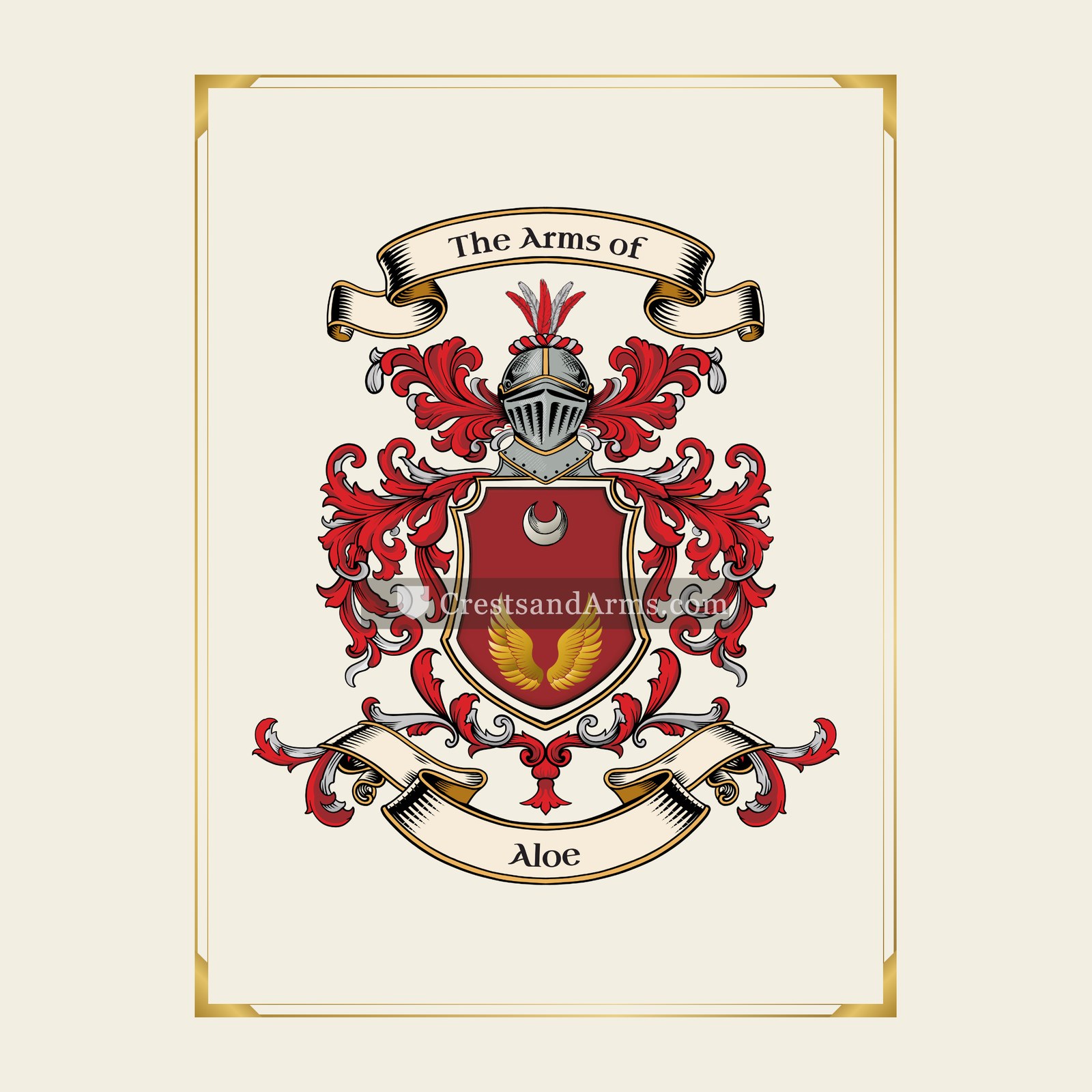 With gold border