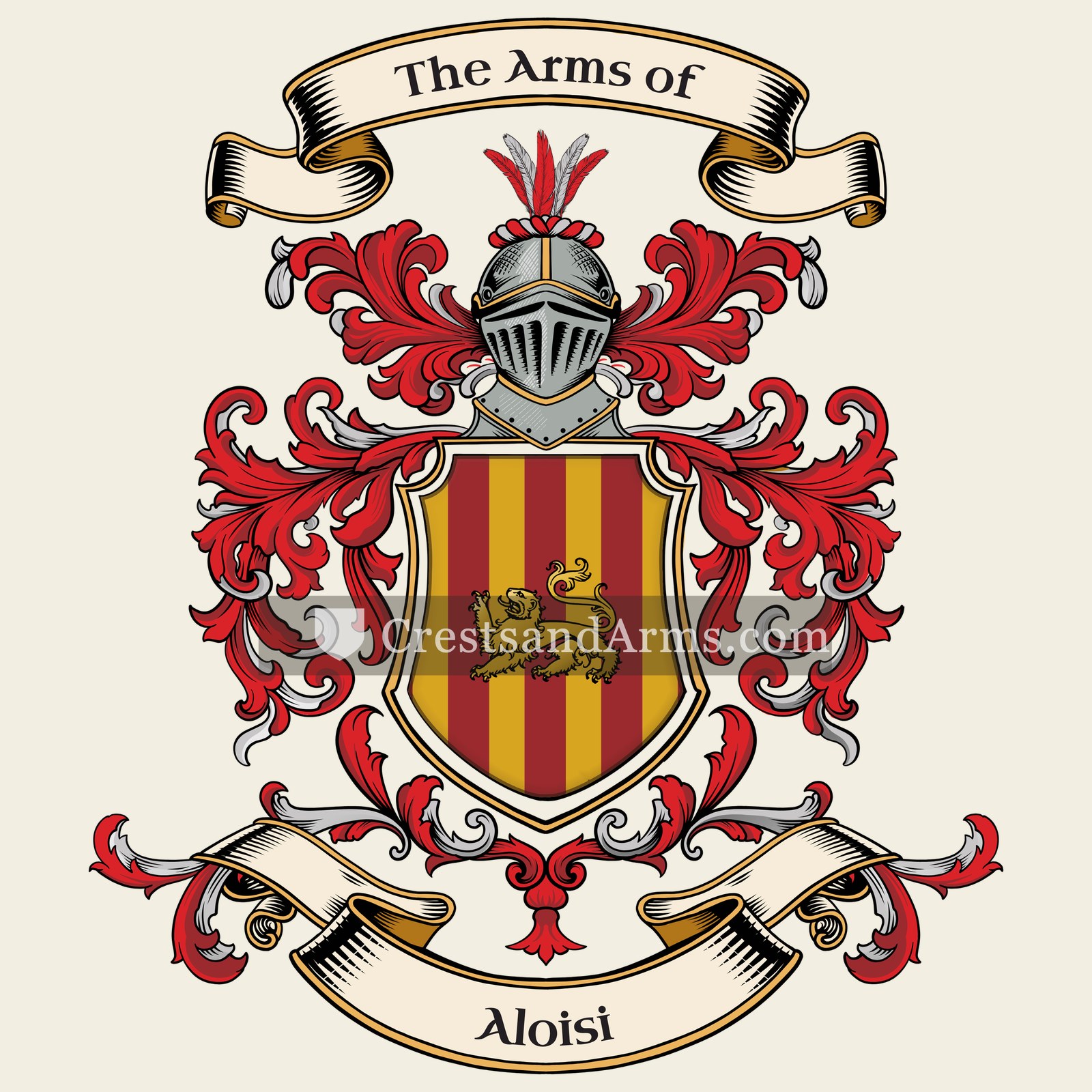 The Aloisi coat of arms, drawn from the recorded blazon