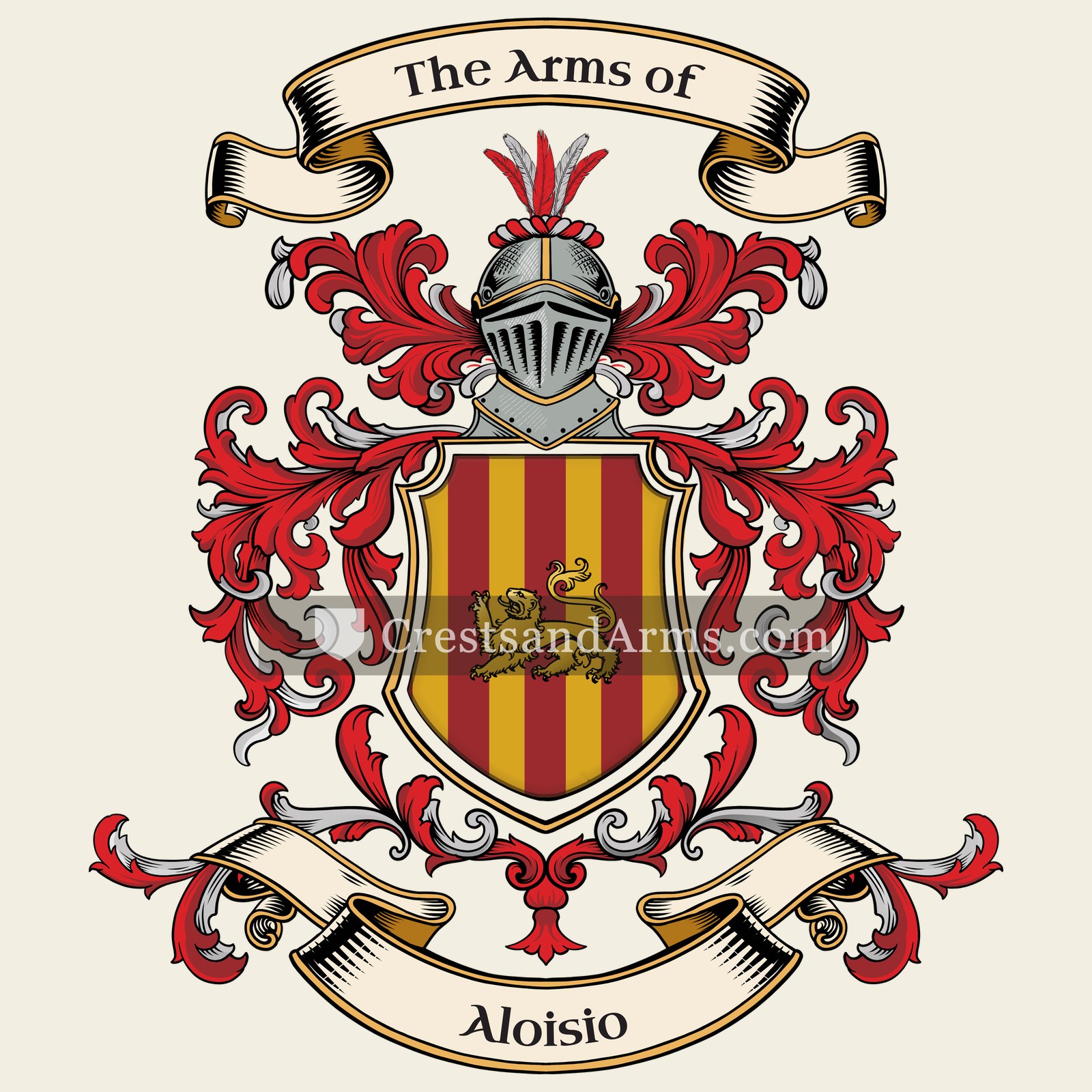 The Aloisio coat of arms, drawn from the recorded blazon