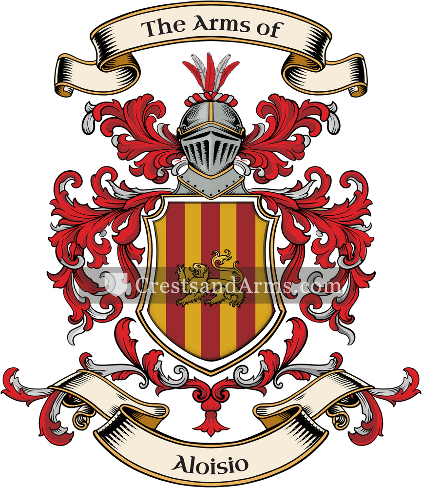 The Aloisio coat of arms, drawn from the recorded blazon