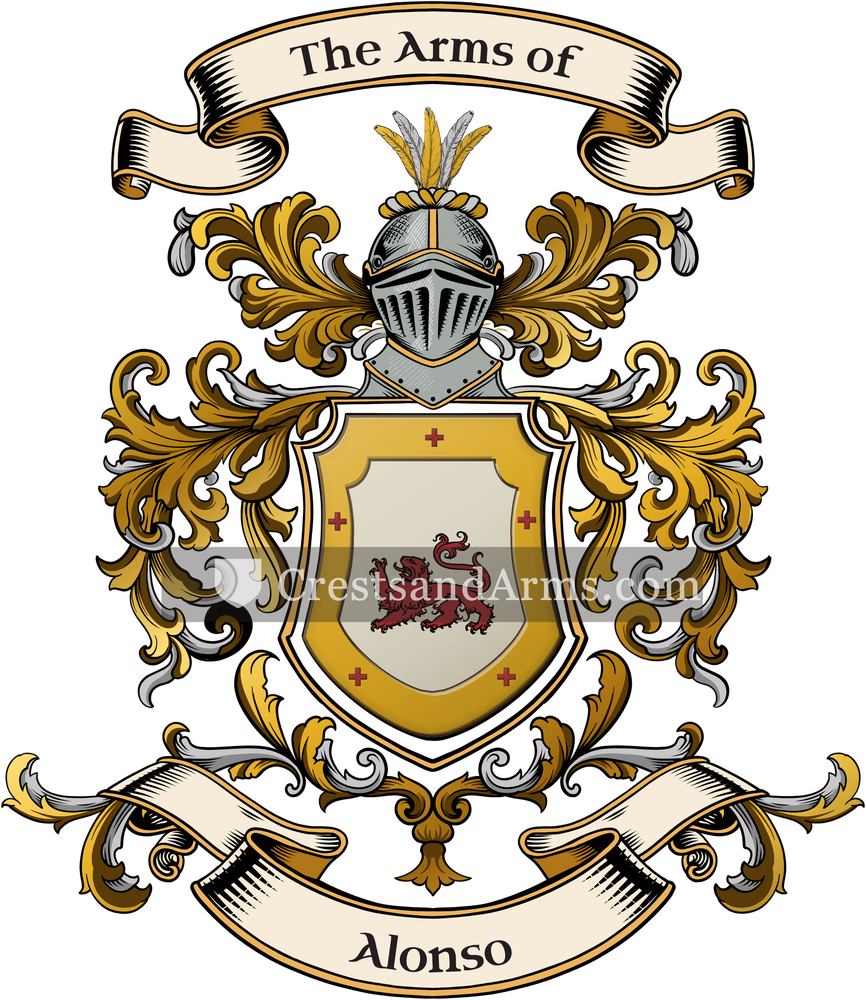 The Alonso coat of arms, drawn from the recorded blazon