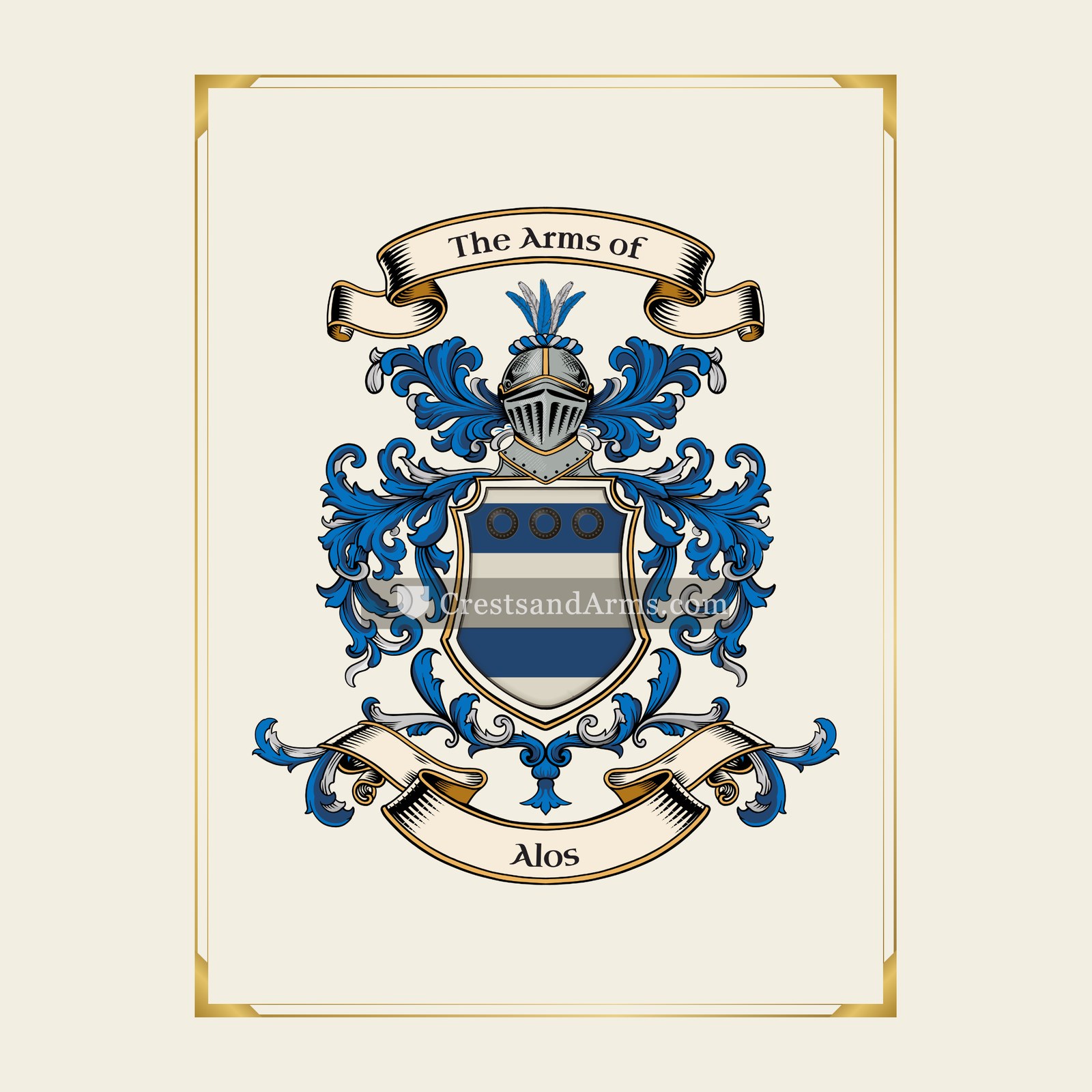 With gold border