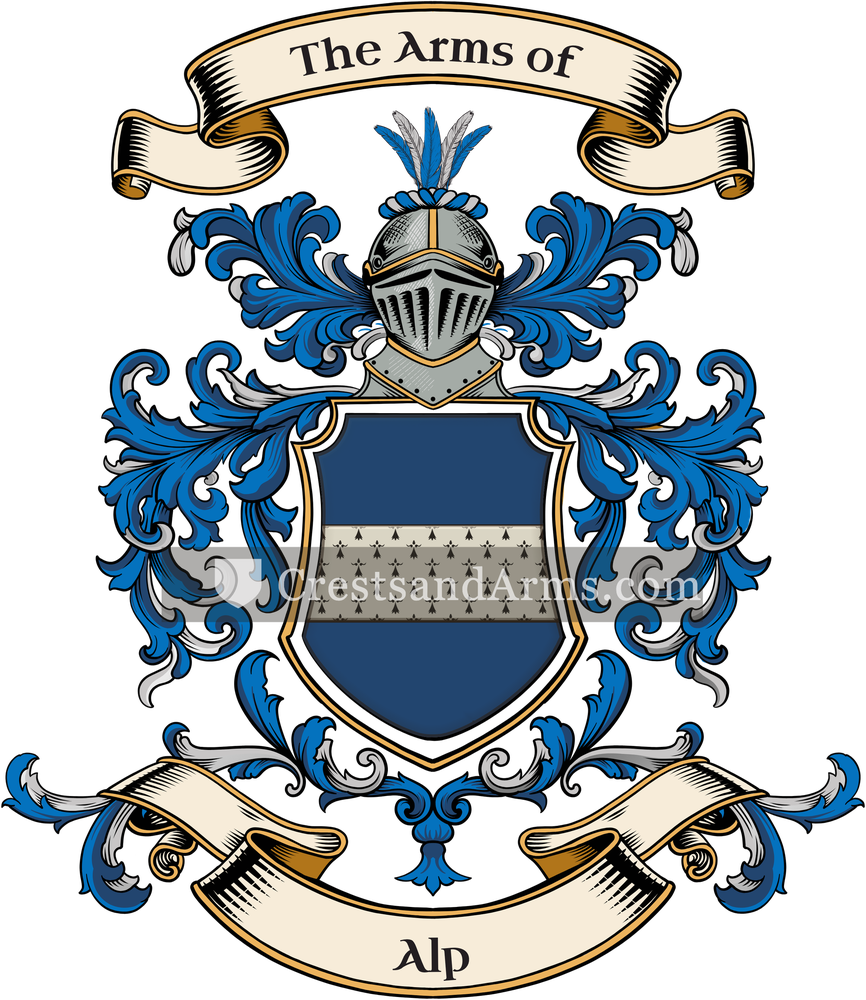 The Alp coat of arms, drawn from the recorded blazon