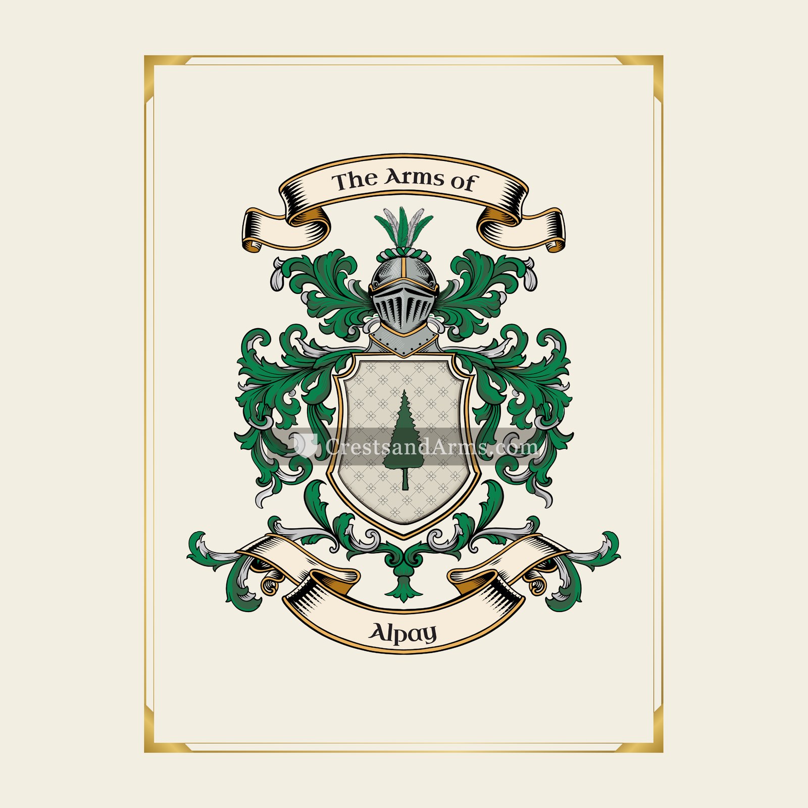 With gold border