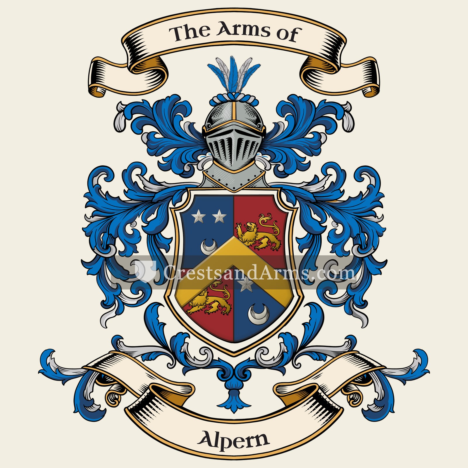 The Alpern coat of arms, drawn from the recorded blazon