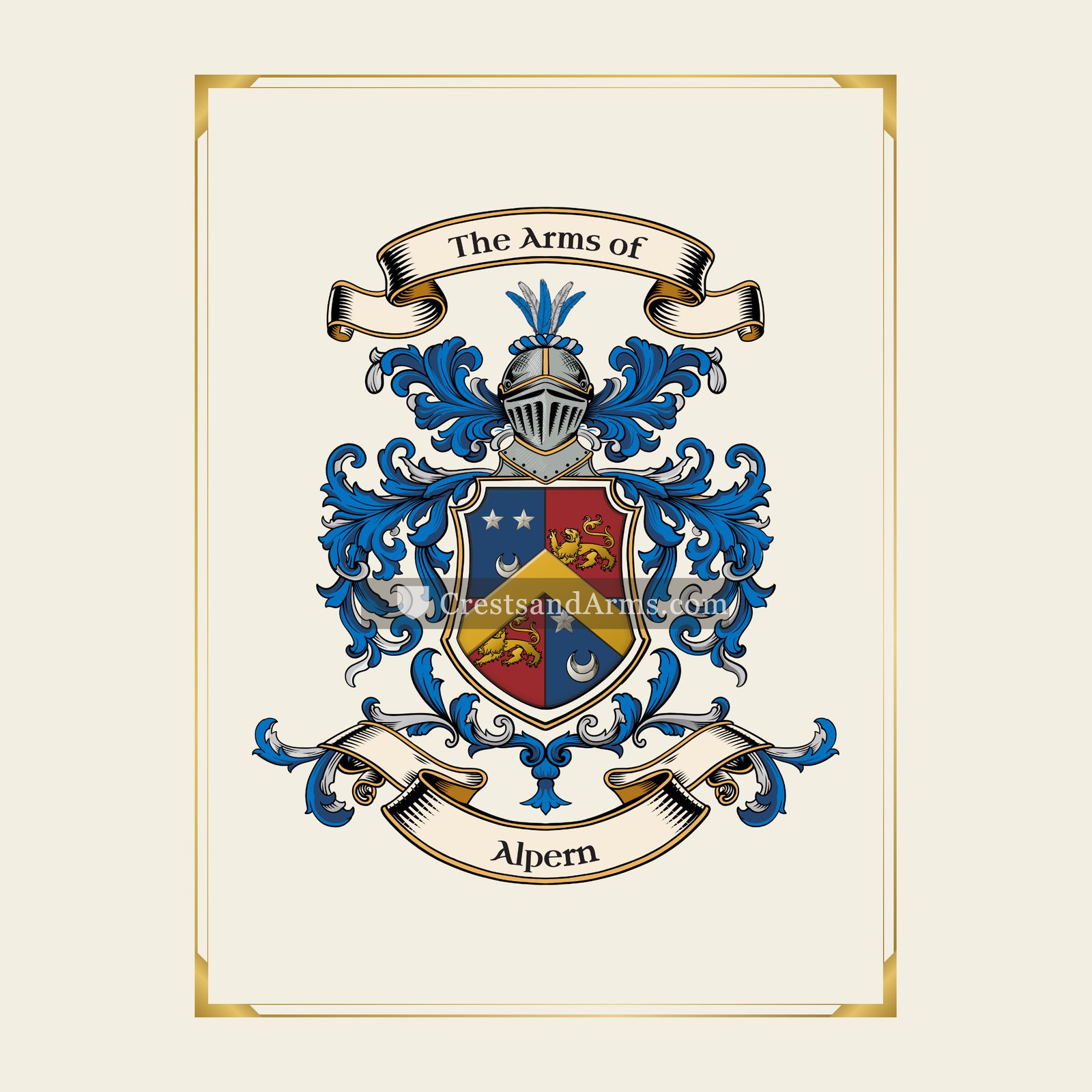 With gold border