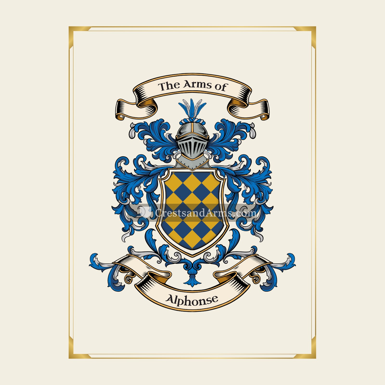 With gold border