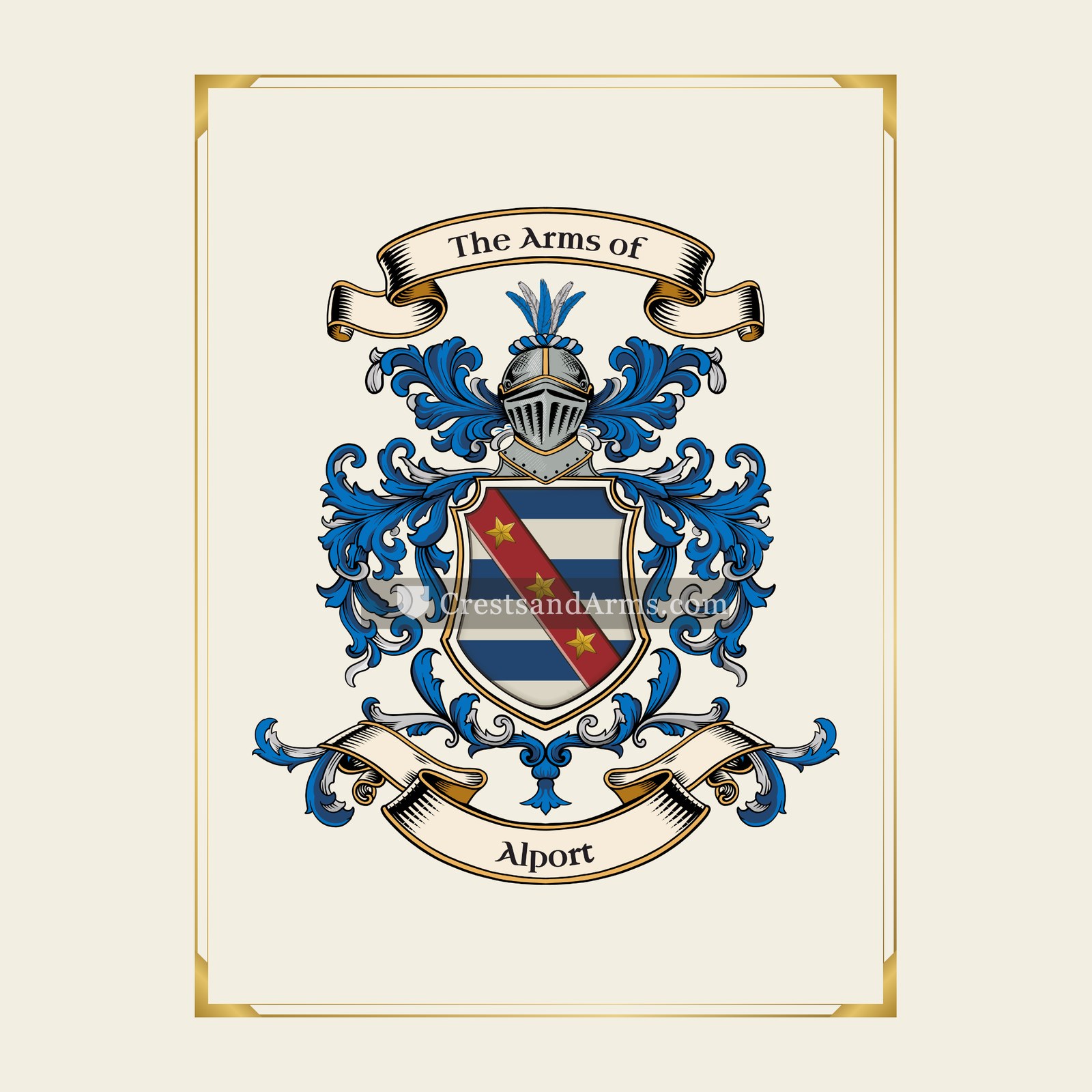 With gold border