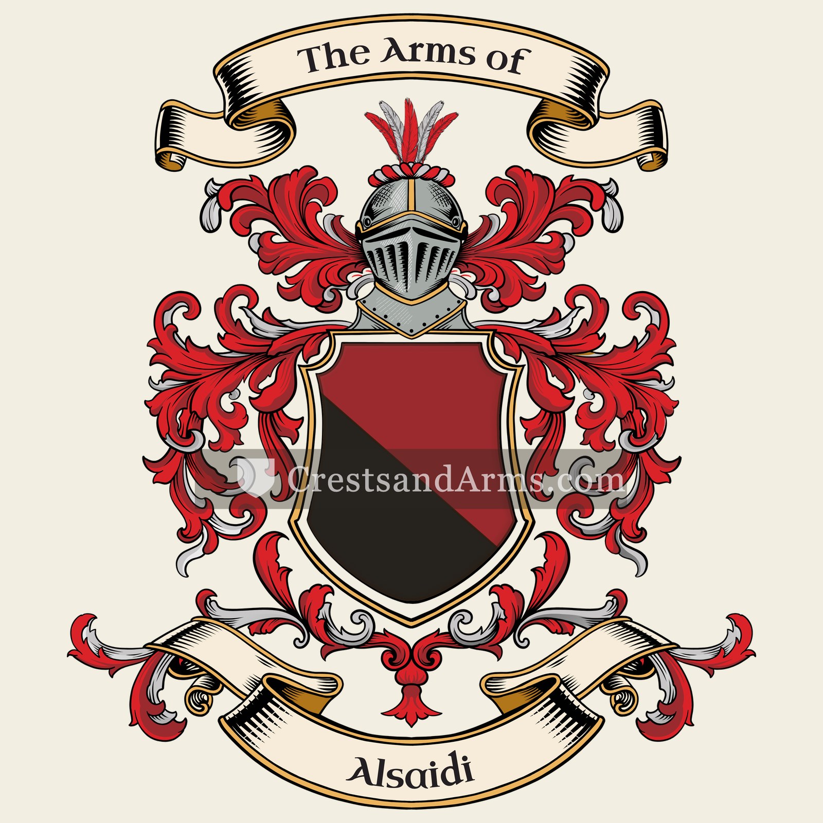The Alsaidi coat of arms, drawn from the recorded blazon