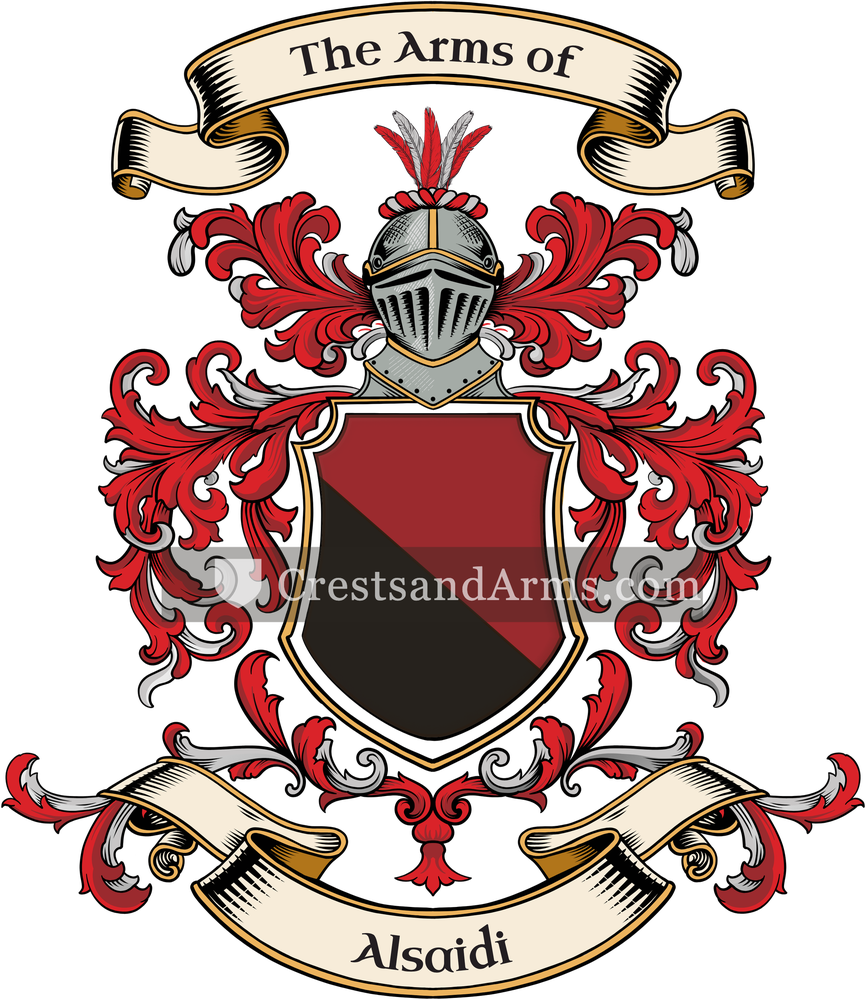 The Alsaidi coat of arms, drawn from the recorded blazon