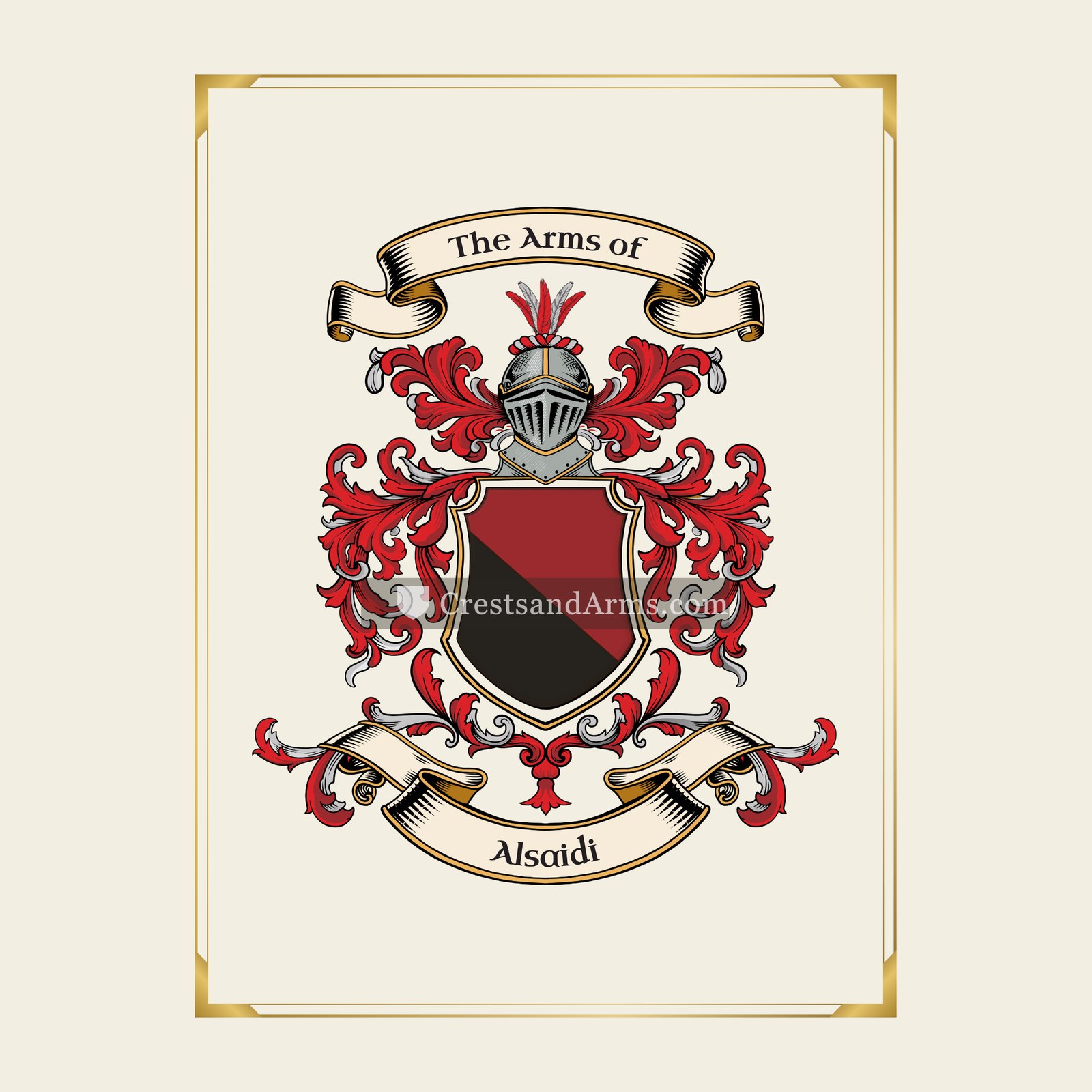 With gold border