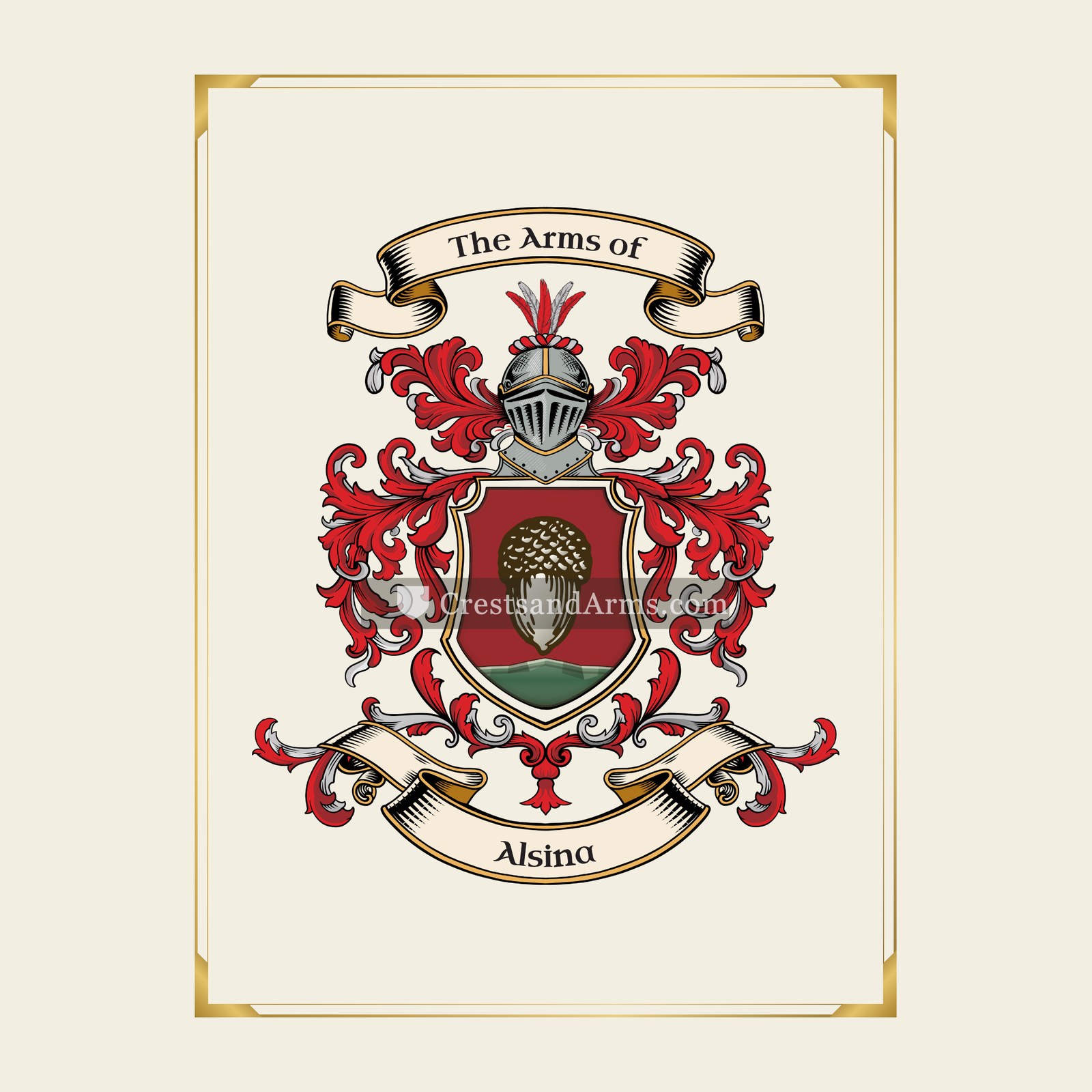 With gold border