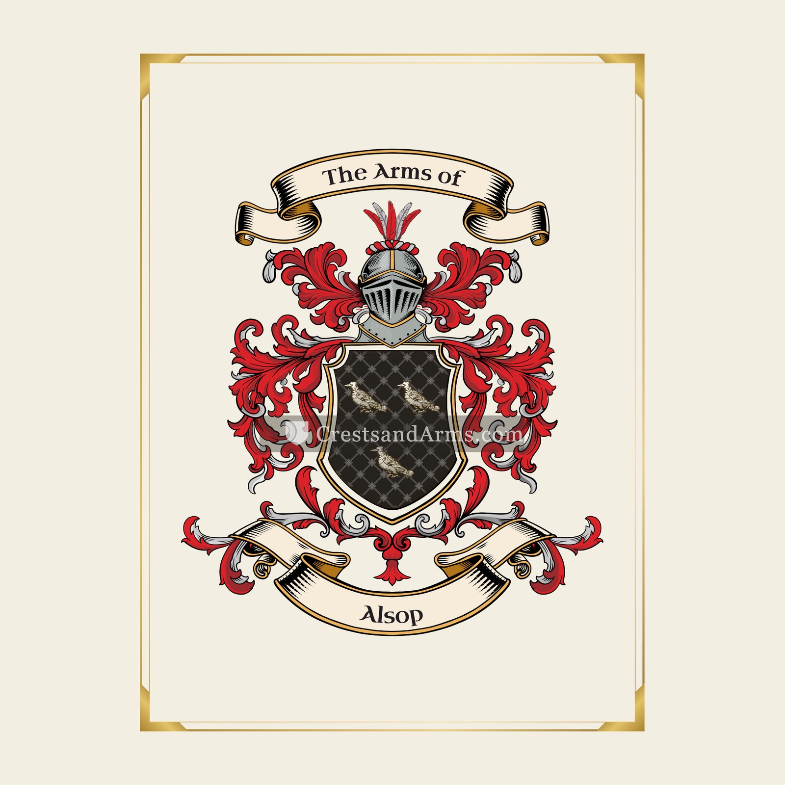 With gold border