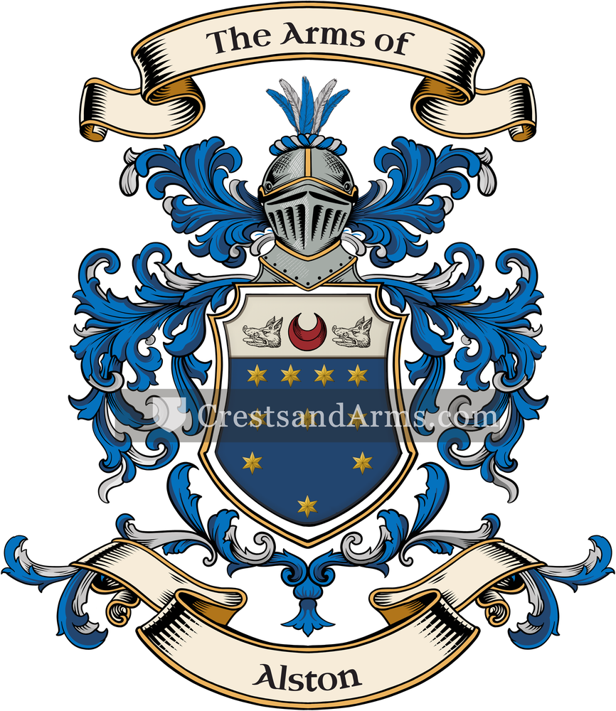 The Alston coat of arms, drawn from the recorded blazon