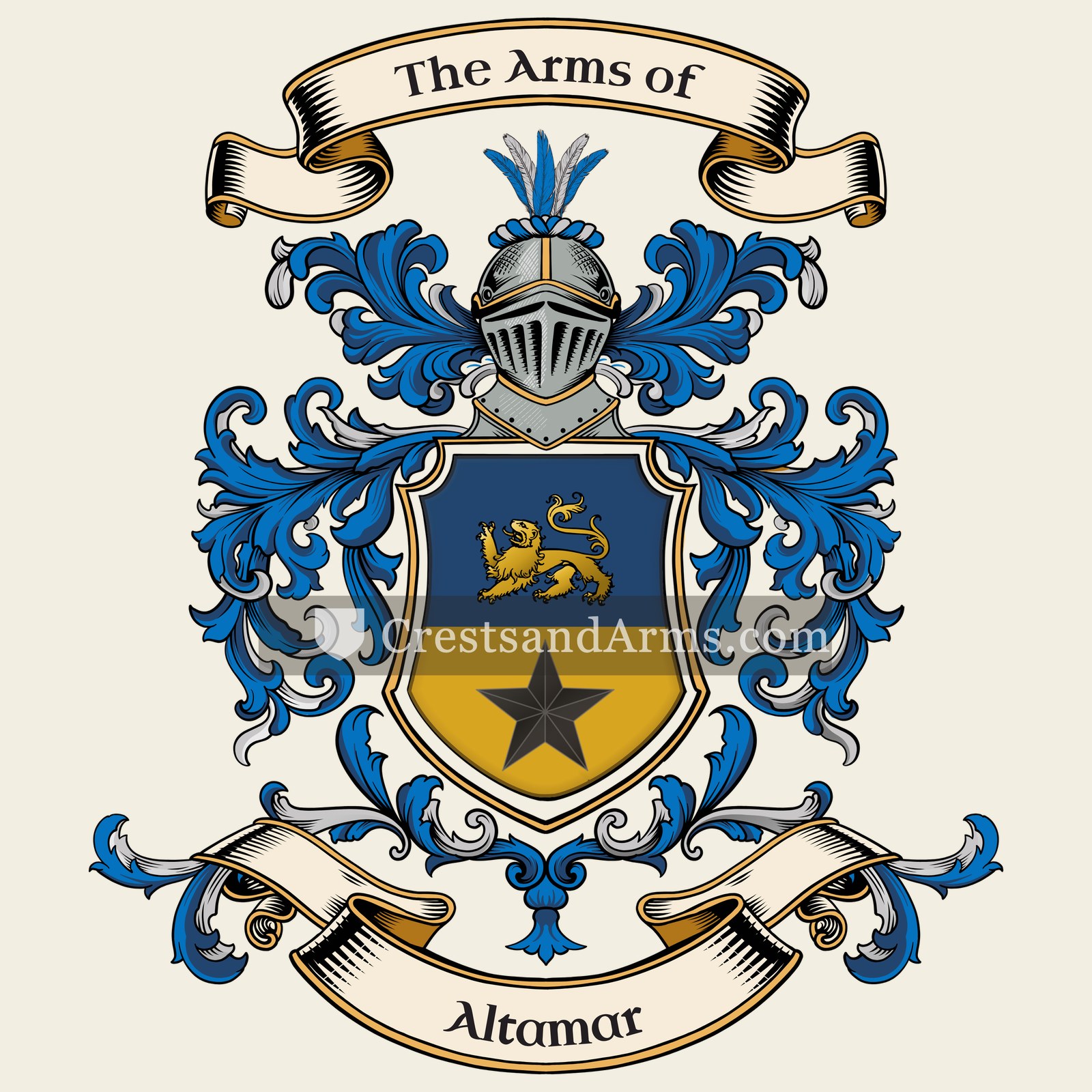 The Altamar coat of arms, drawn from the recorded blazon