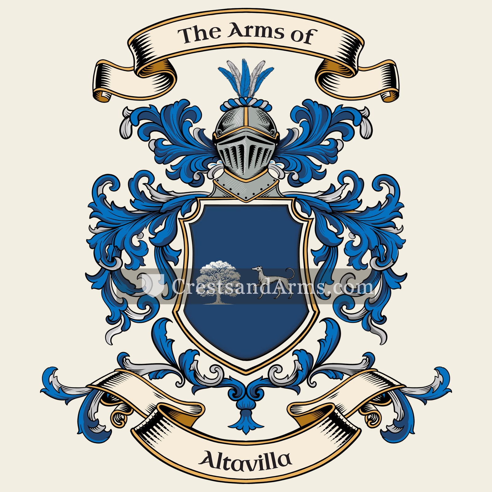 The Altavilla coat of arms, drawn from the recorded blazon
