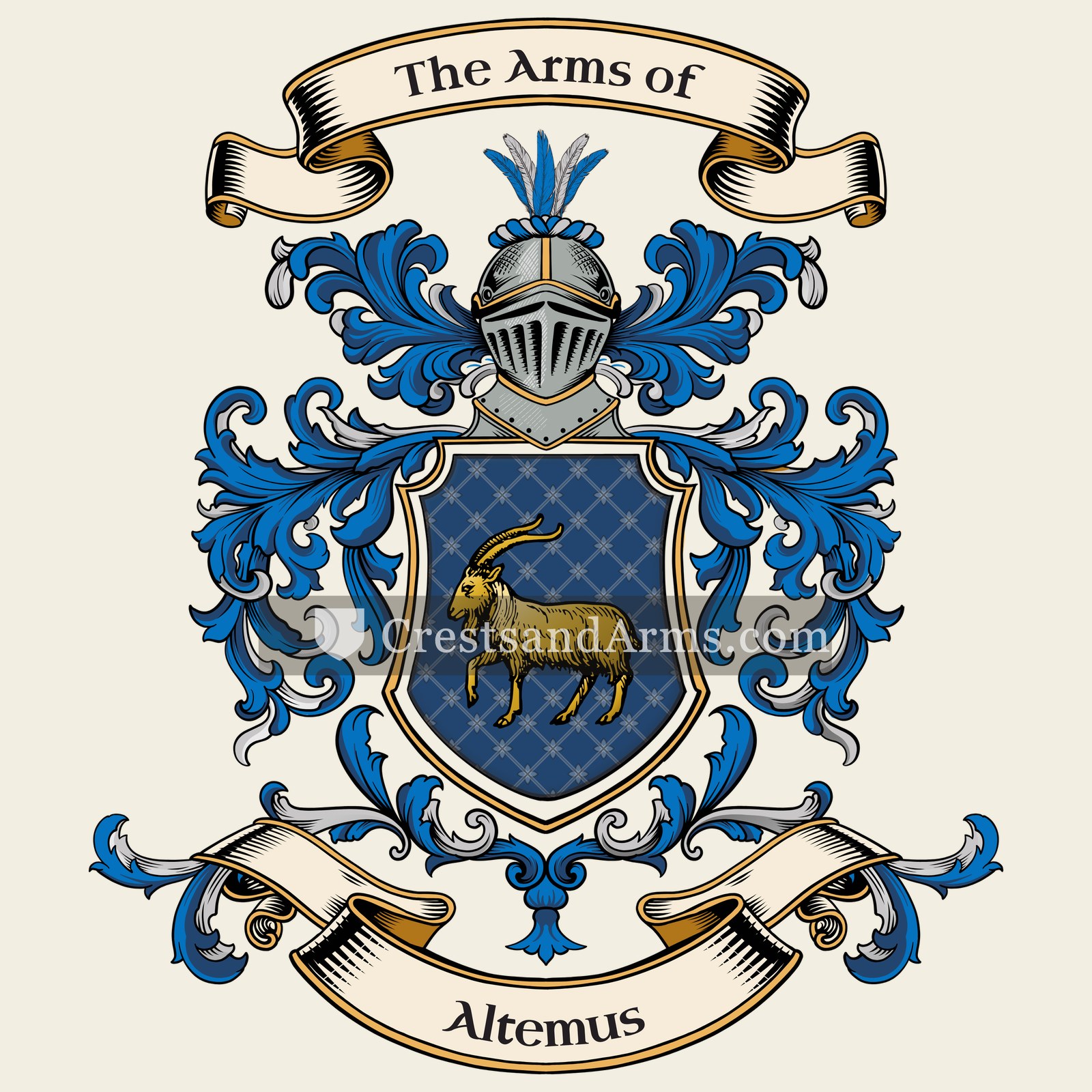 The Altemus coat of arms, drawn from the recorded blazon