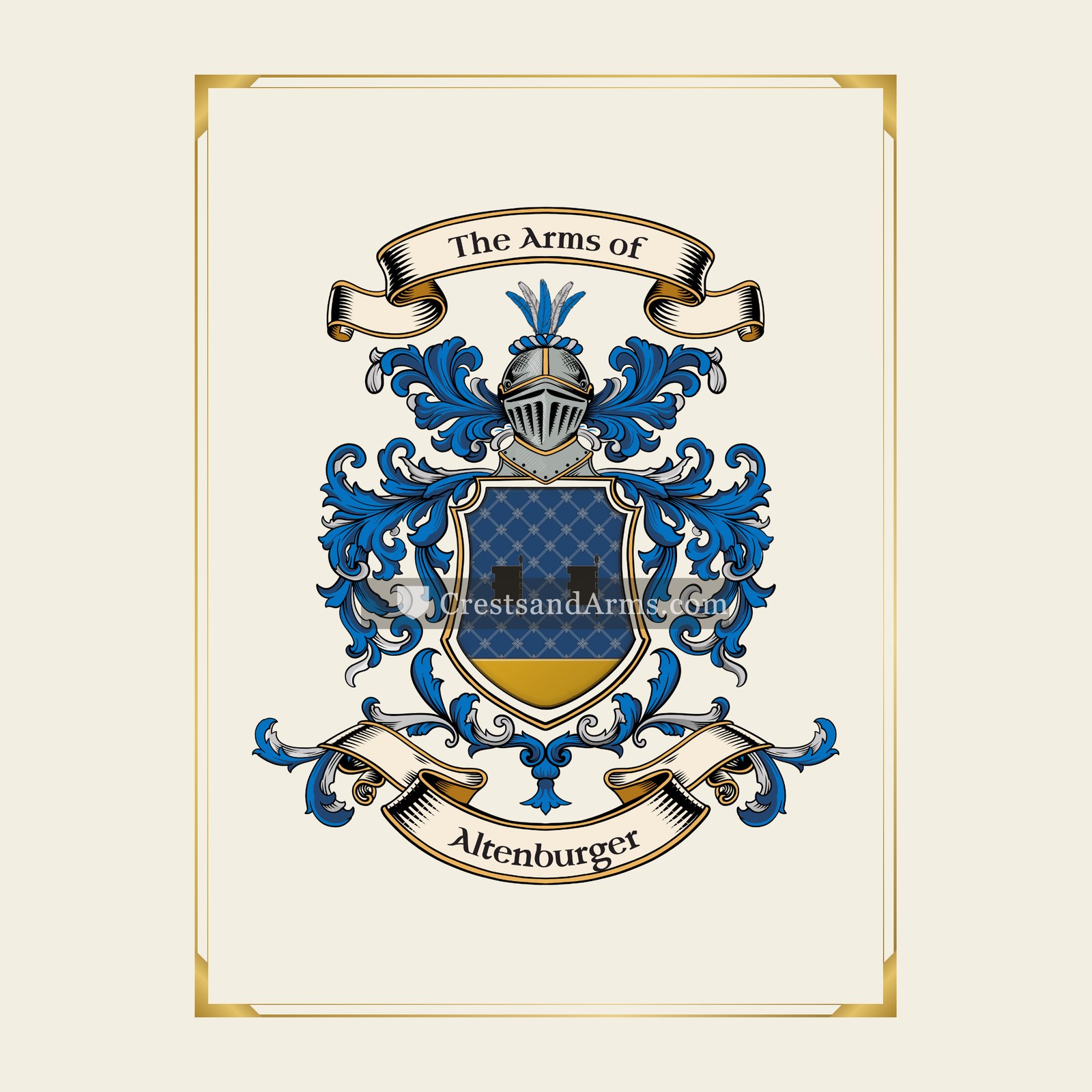 With gold border