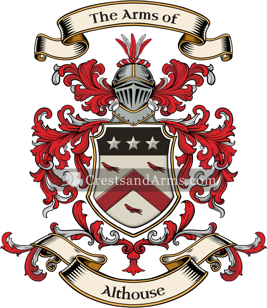 The Althouse coat of arms, drawn from the recorded blazon