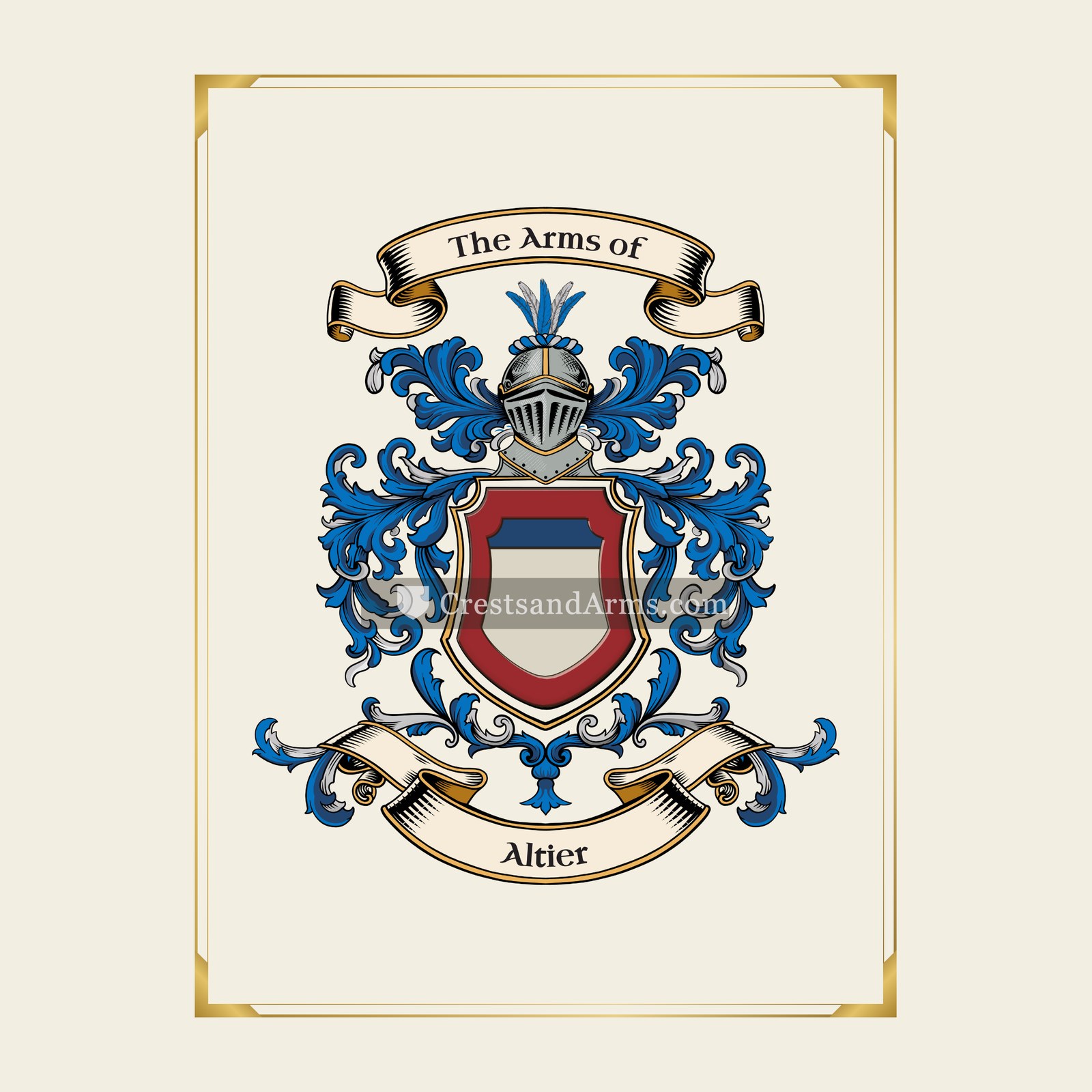 With gold border