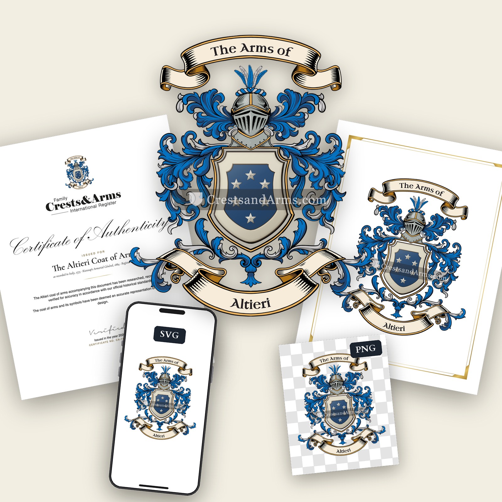 The Altieri arms on the coat of arms — digital pack