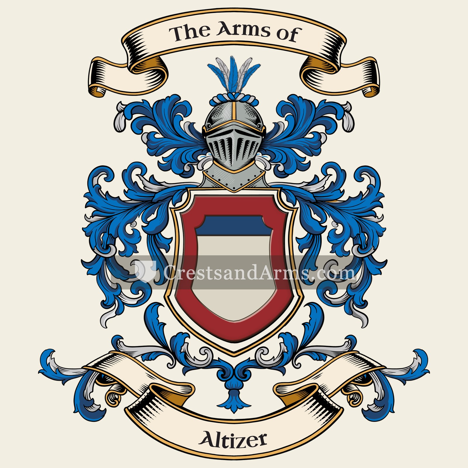 The Altizer coat of arms, drawn from the recorded blazon