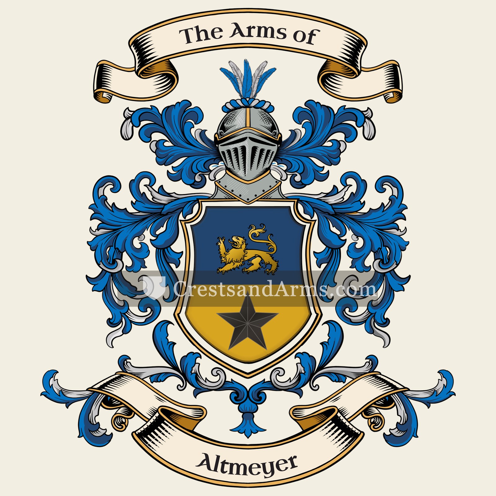 The Altmeyer coat of arms, drawn from the recorded blazon