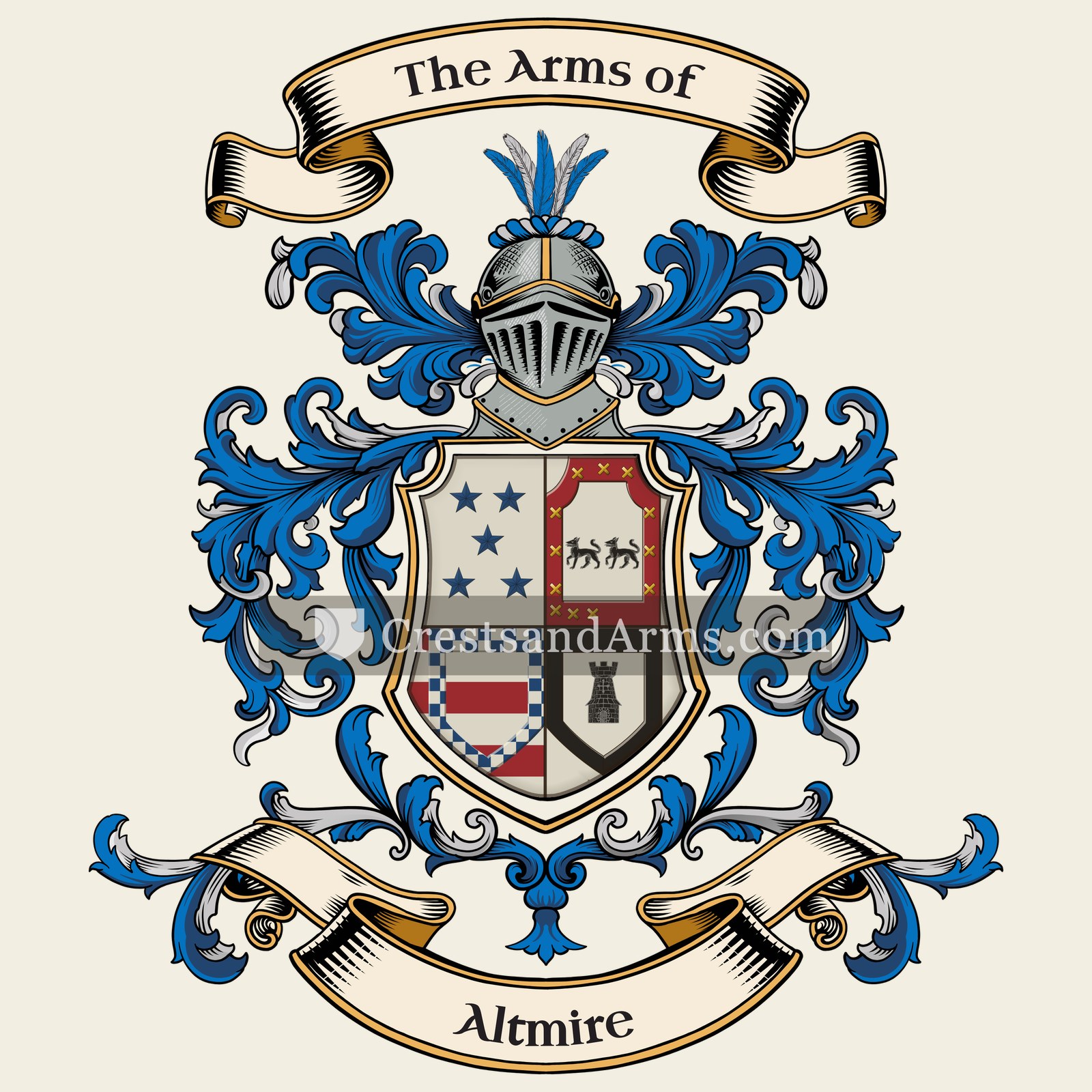The Altmire coat of arms, drawn from the recorded blazon