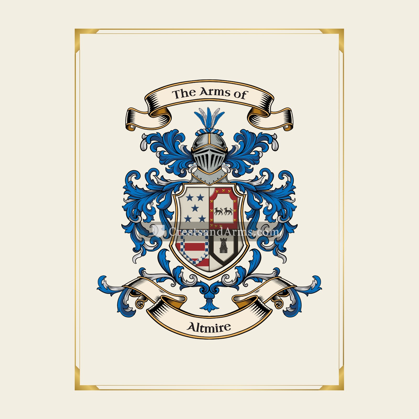 With gold border