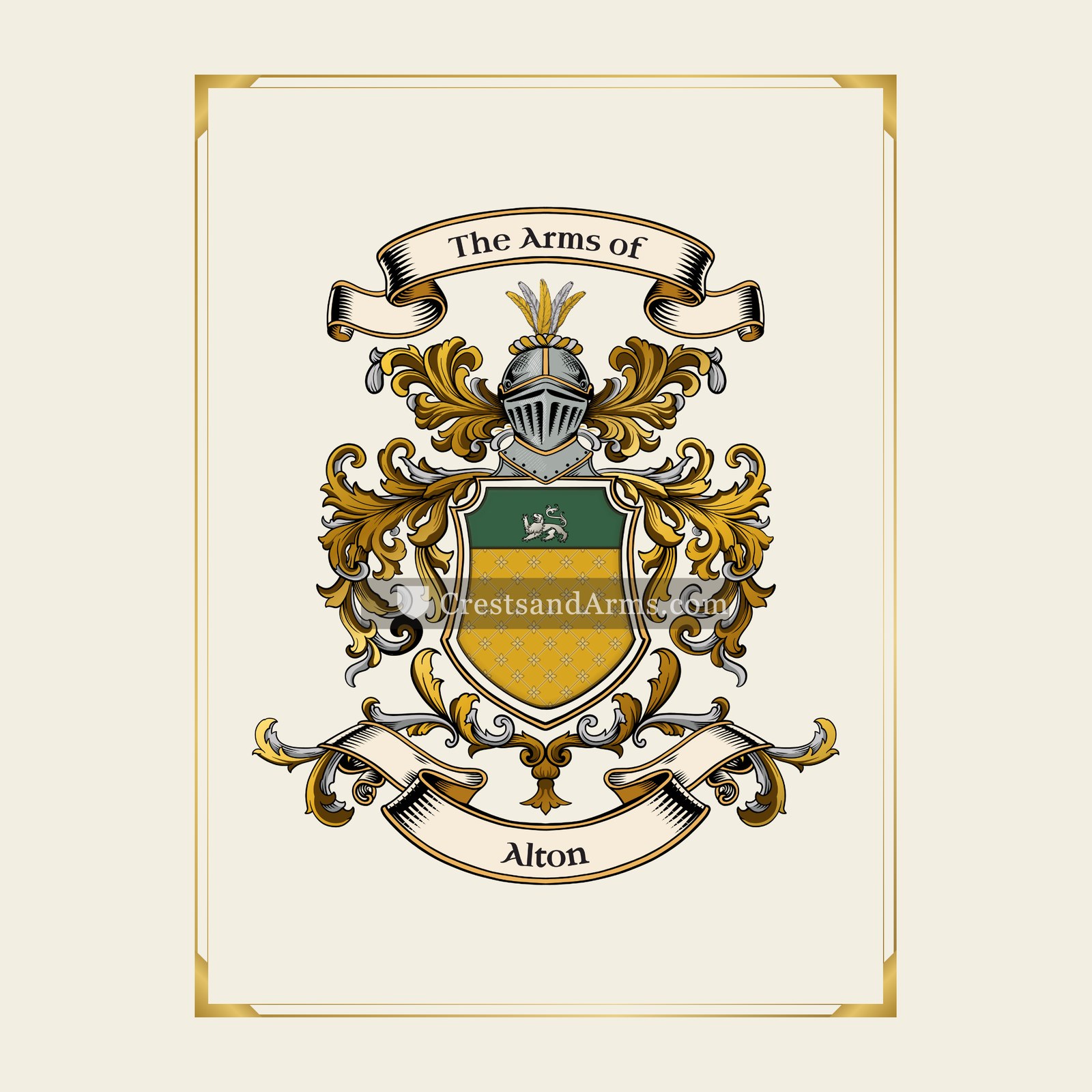 With gold border