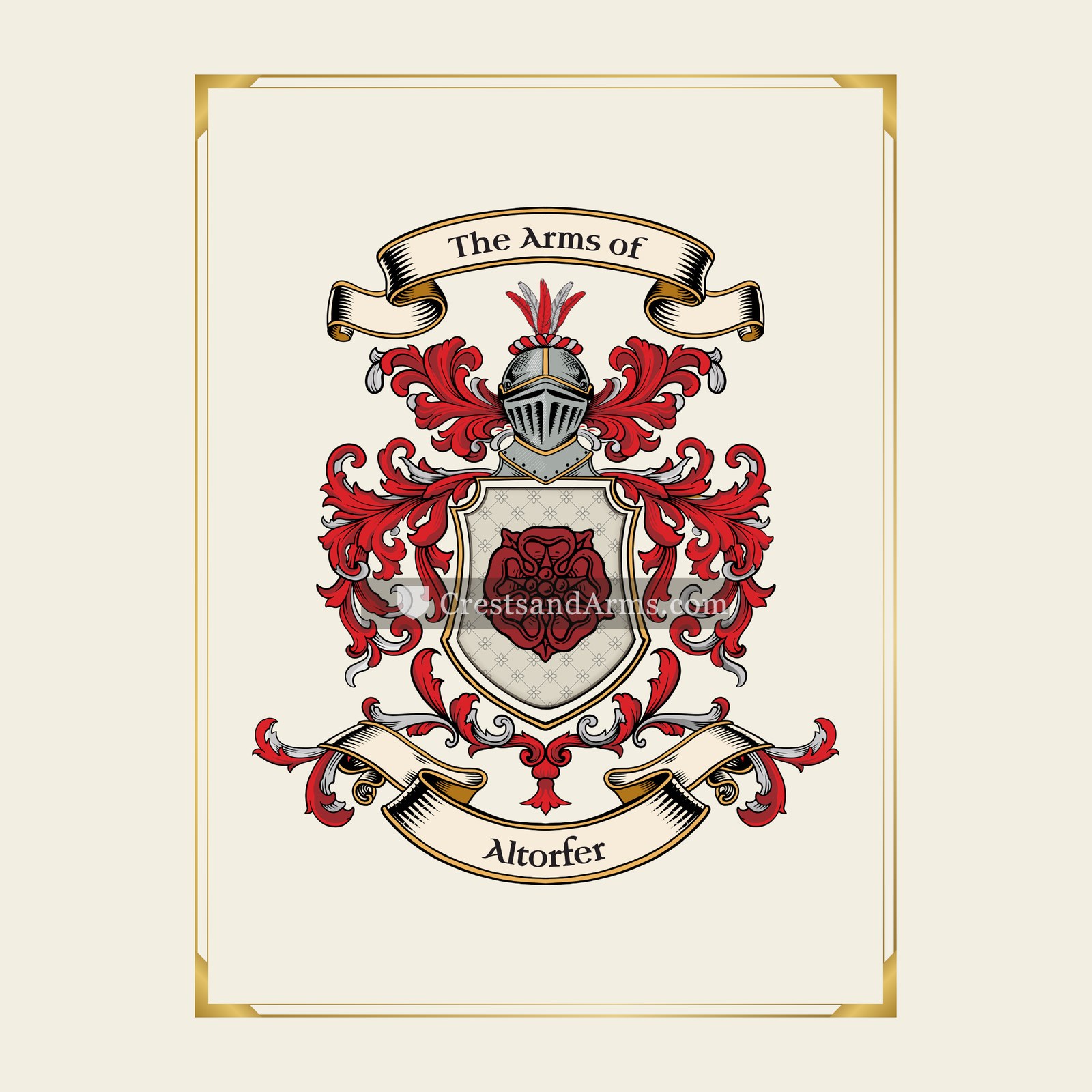 With gold border