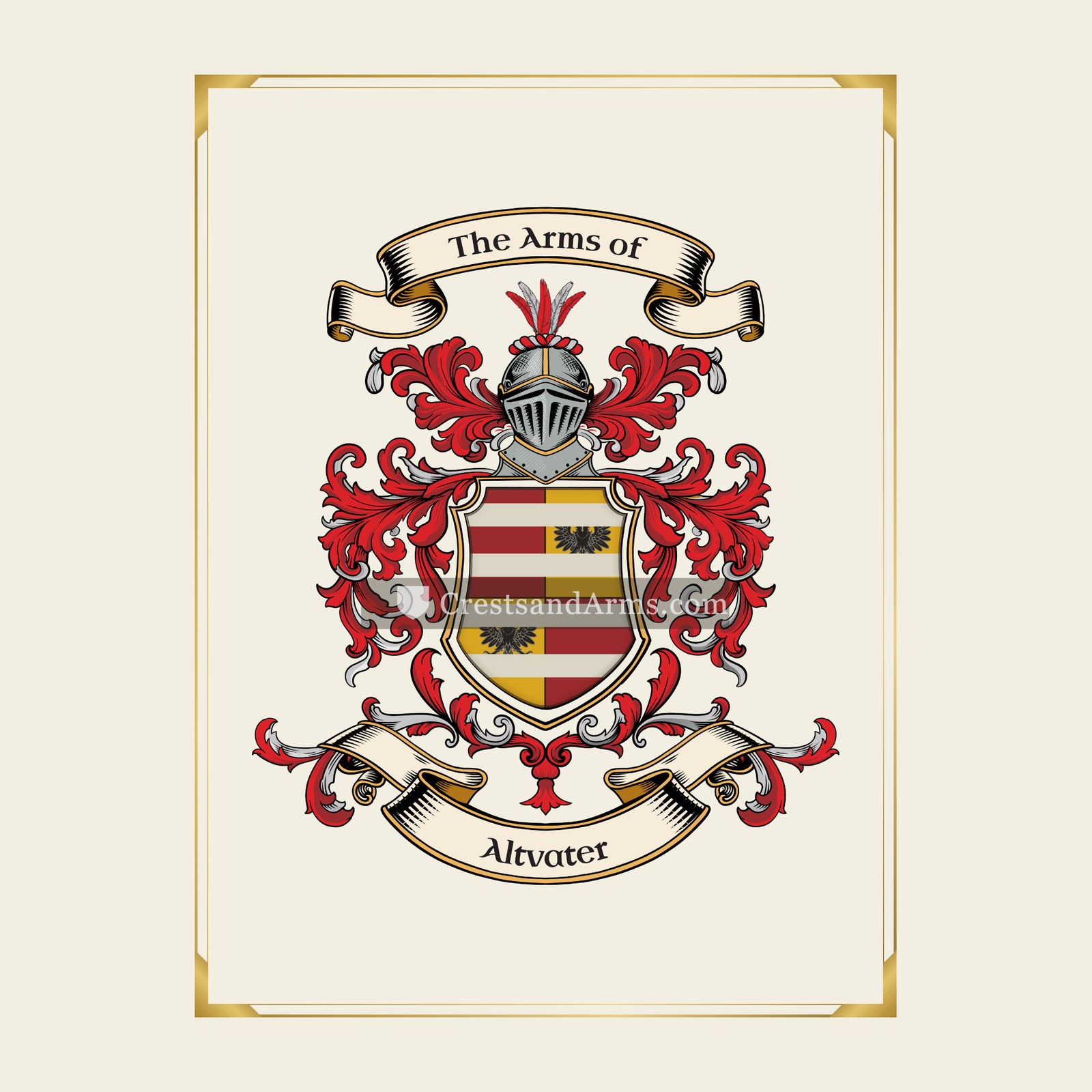 With gold border