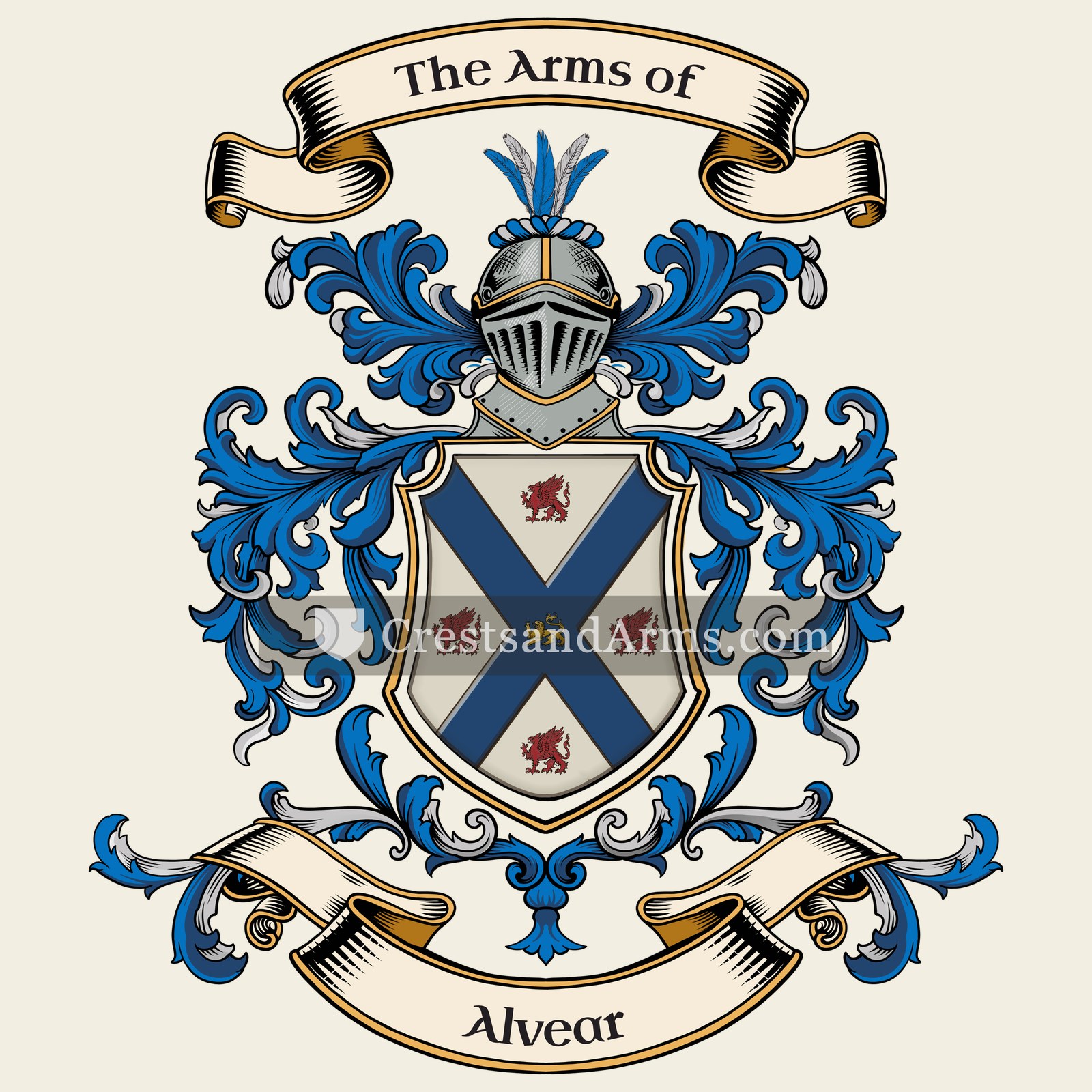 The Alvear coat of arms, drawn from the recorded blazon
