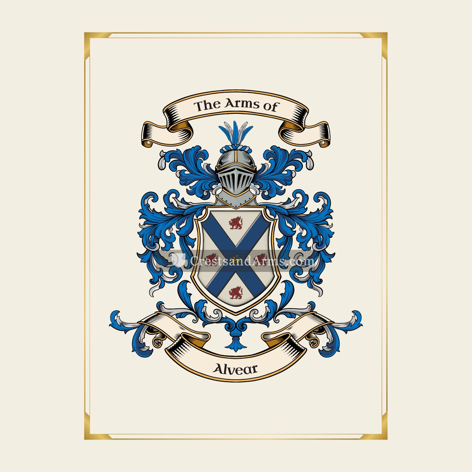 With gold border