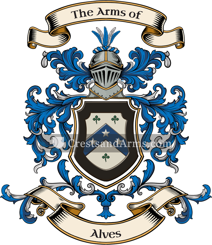 The Alves coat of arms, drawn from the recorded blazon