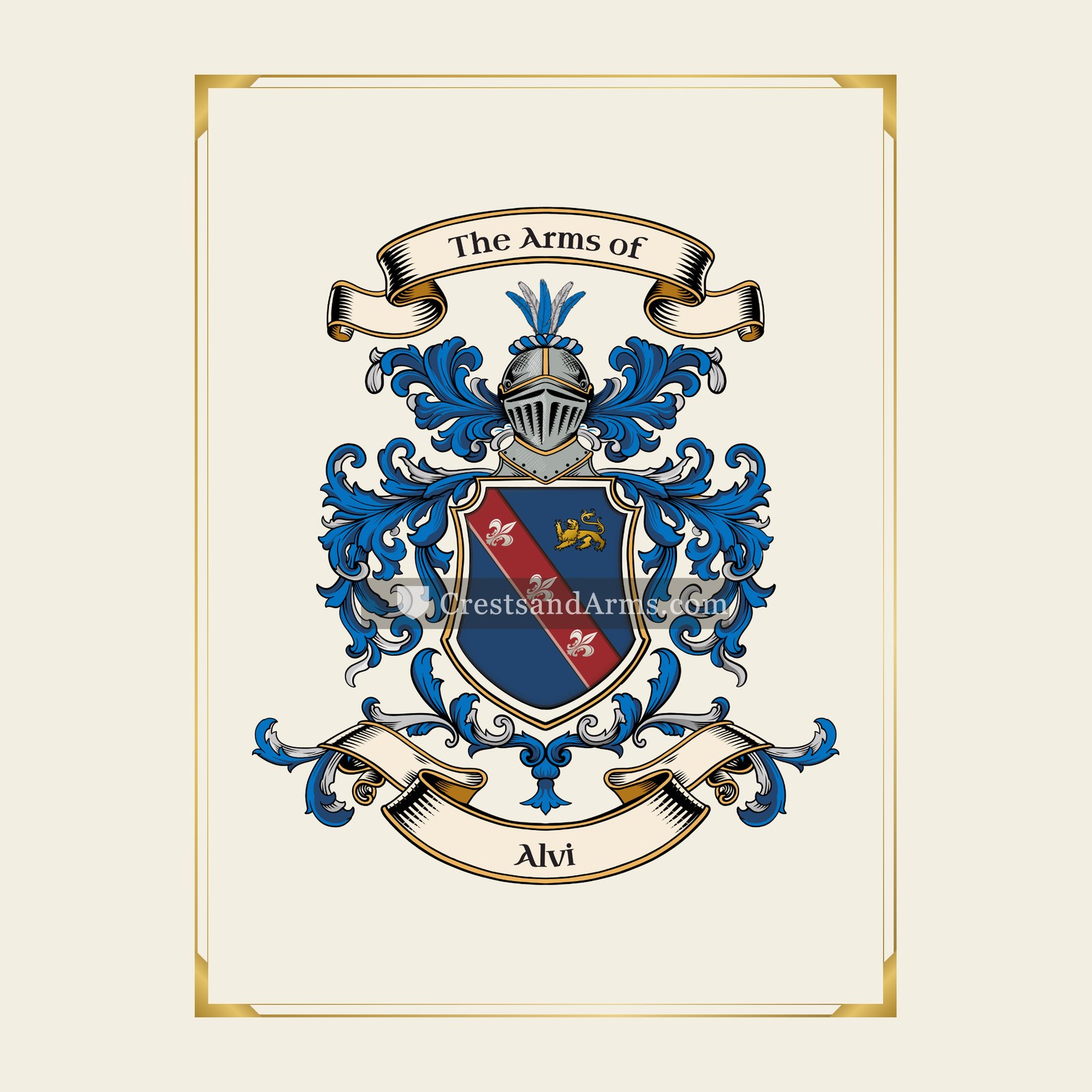 With gold border