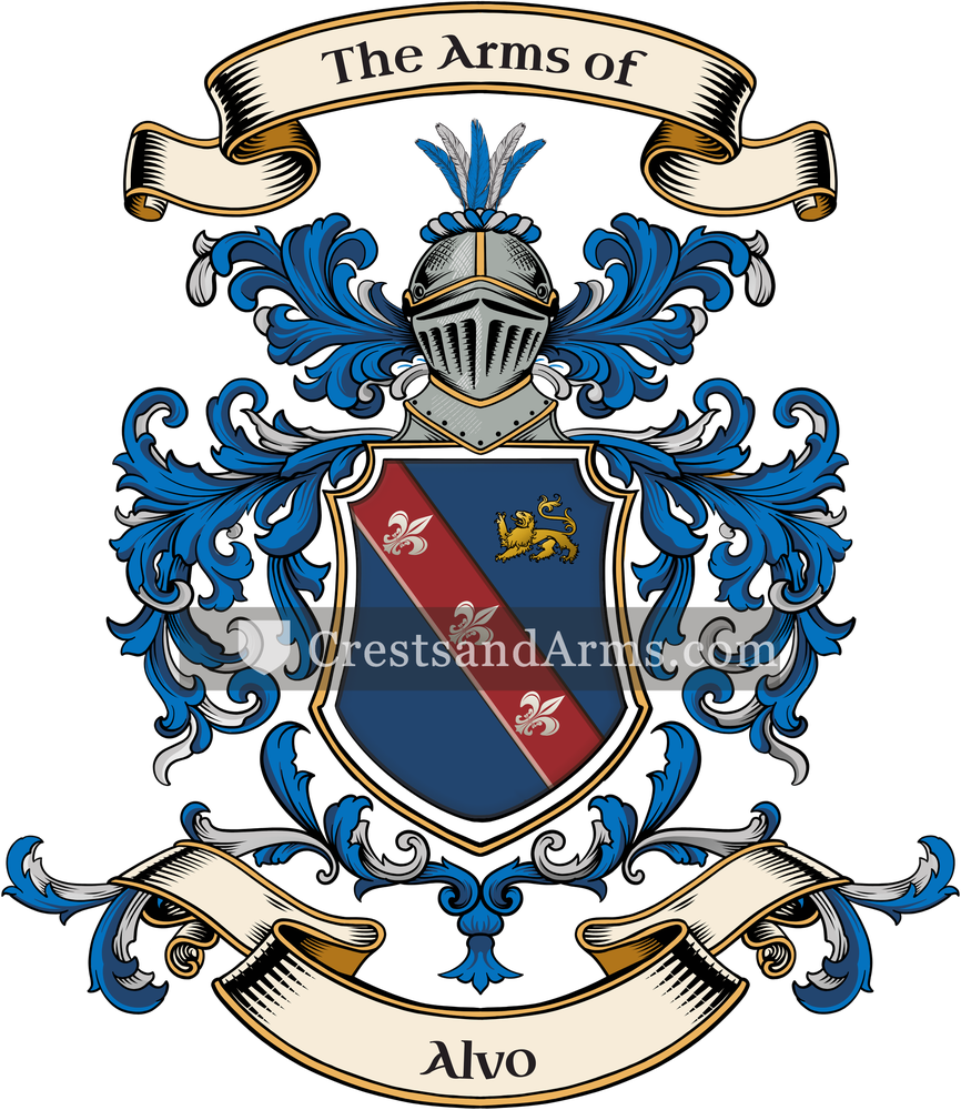 The Alvo coat of arms, drawn from the recorded blazon