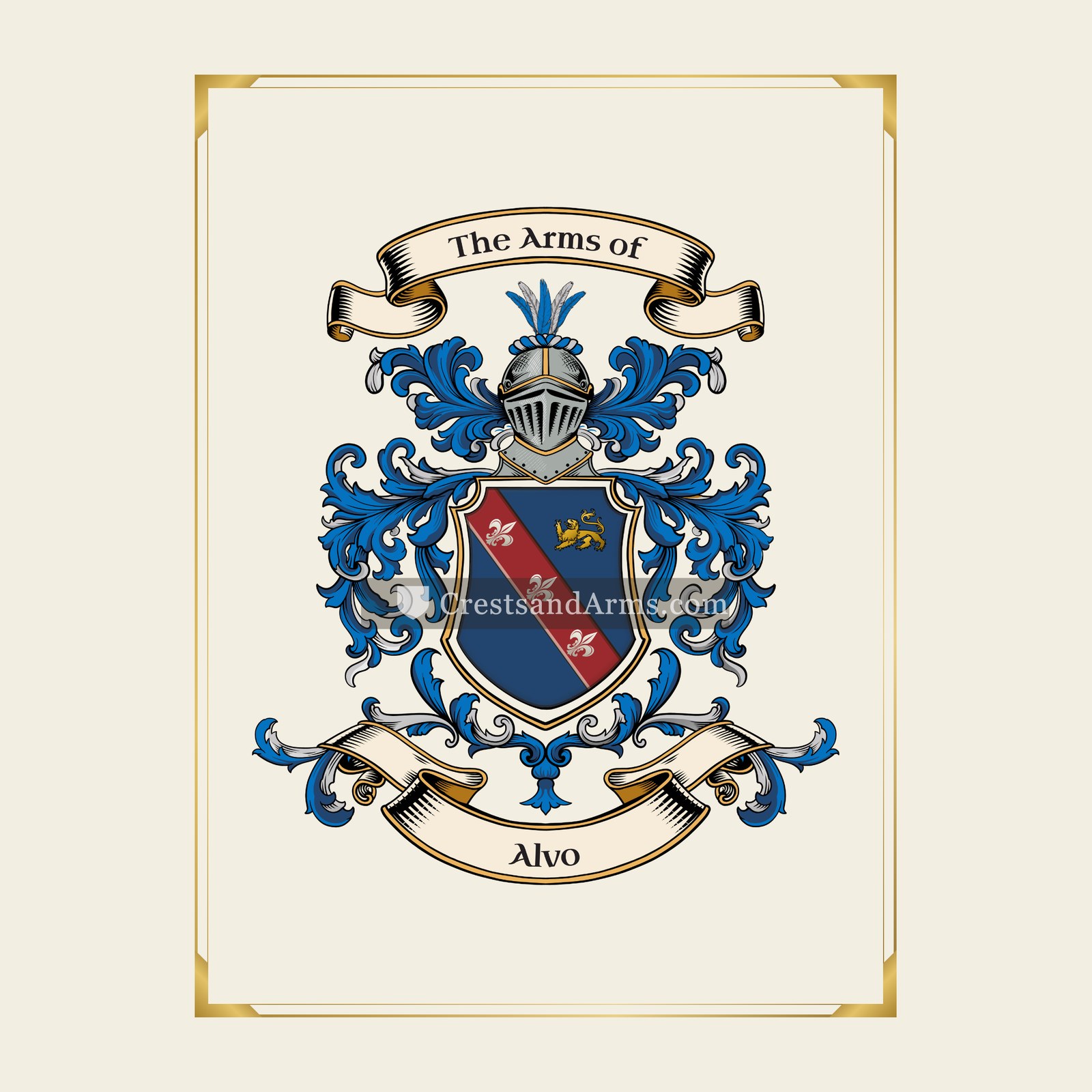 With gold border