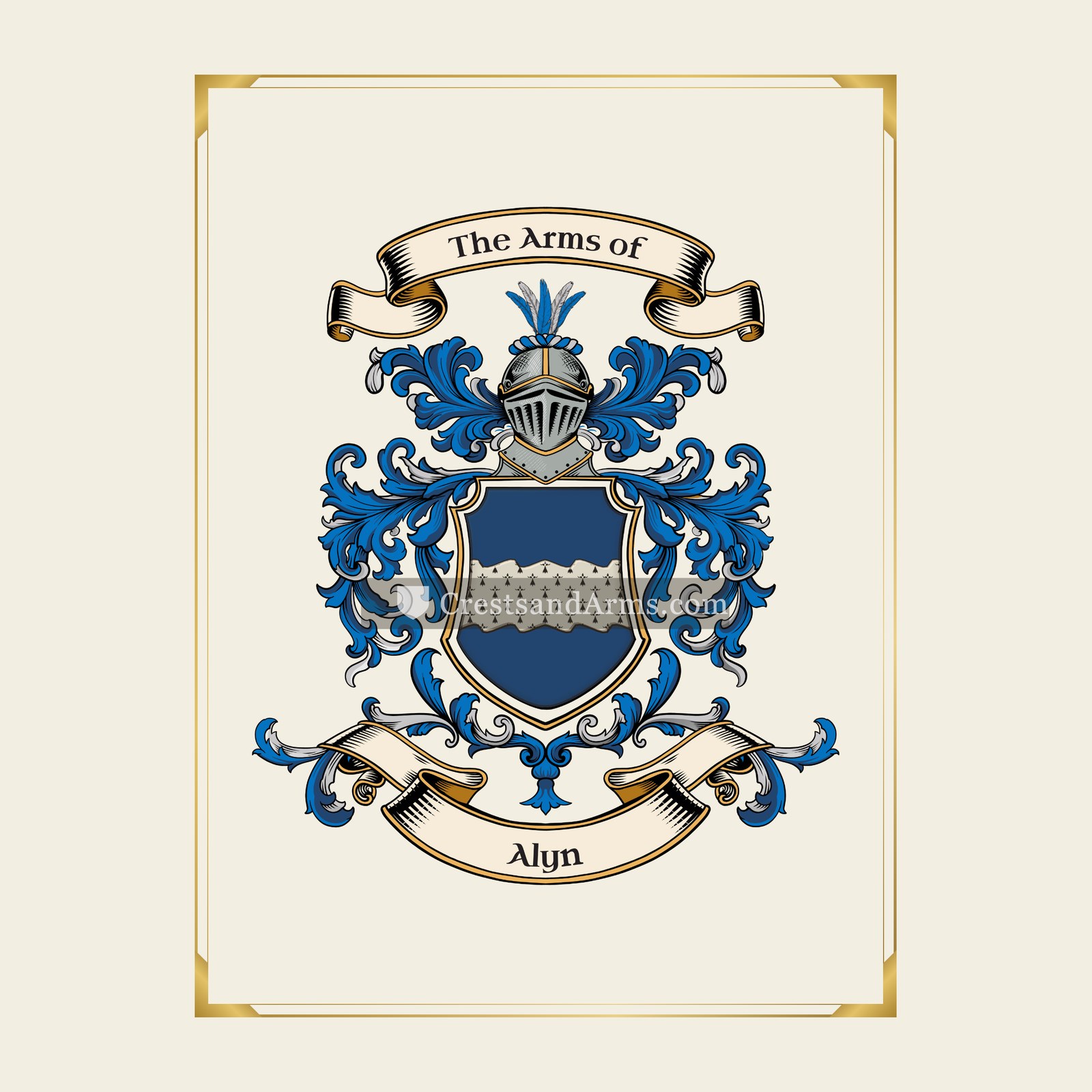 With gold border