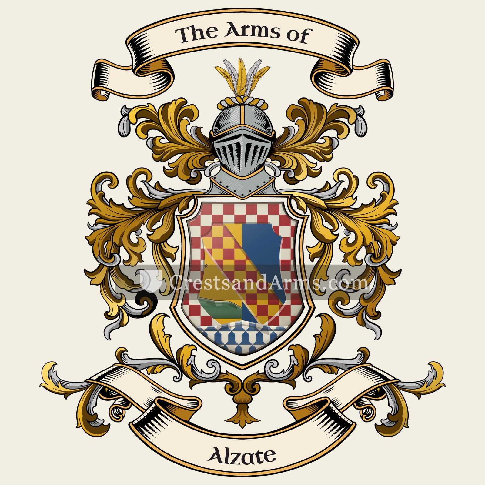 The Alzate coat of arms, drawn from the recorded blazon