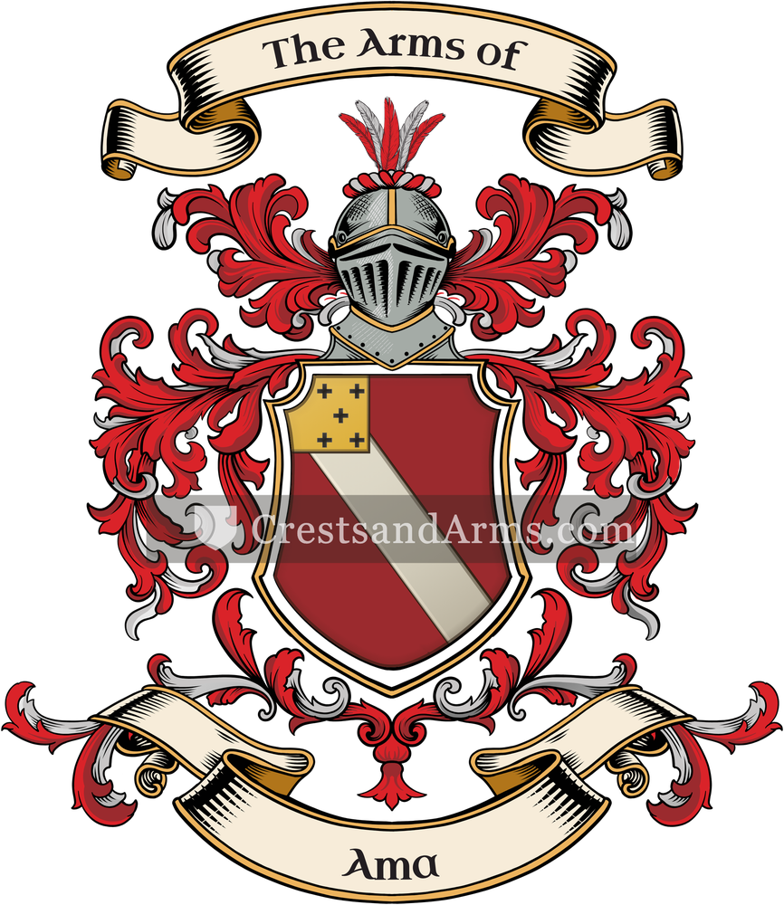 The Ama coat of arms, drawn from the recorded blazon