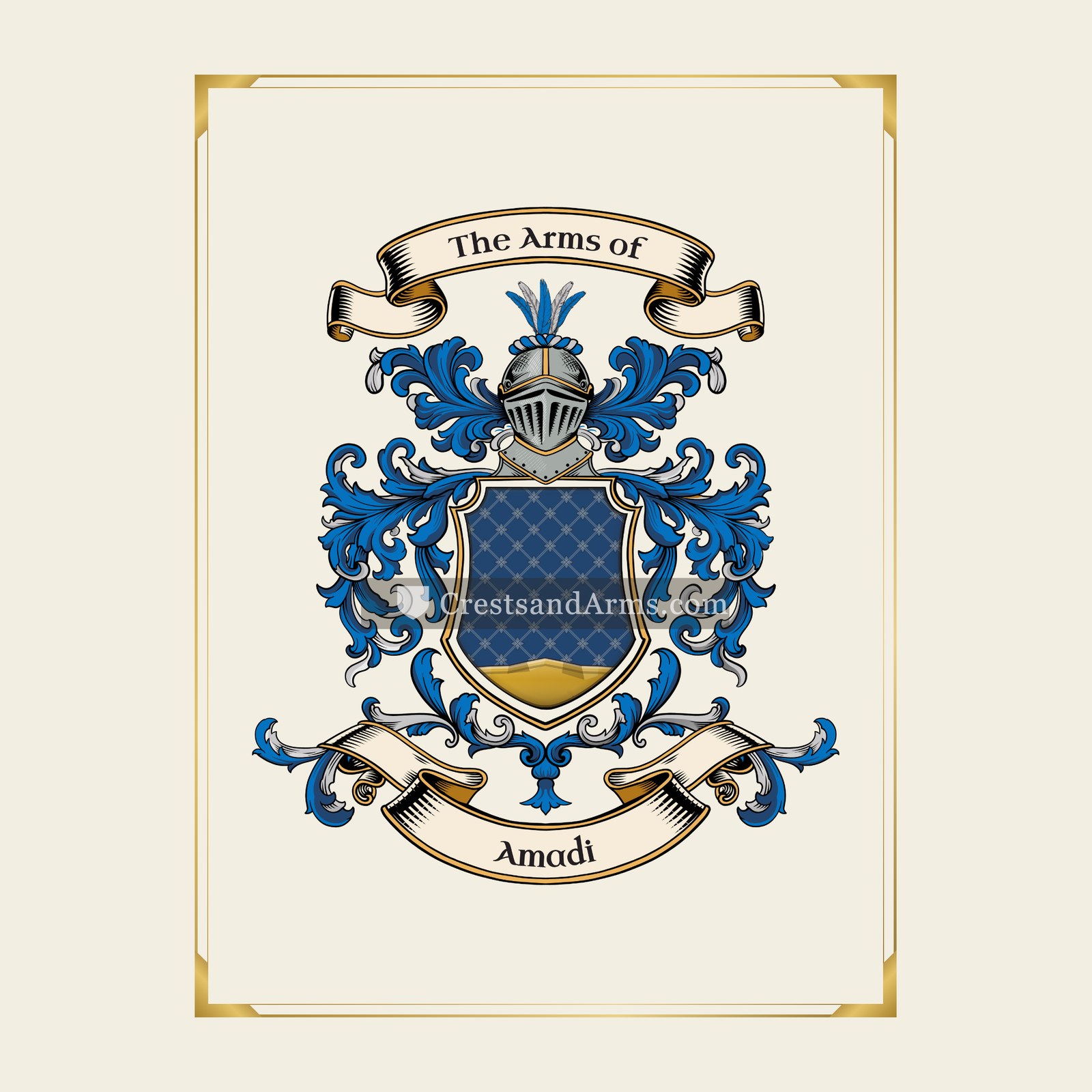 With gold border