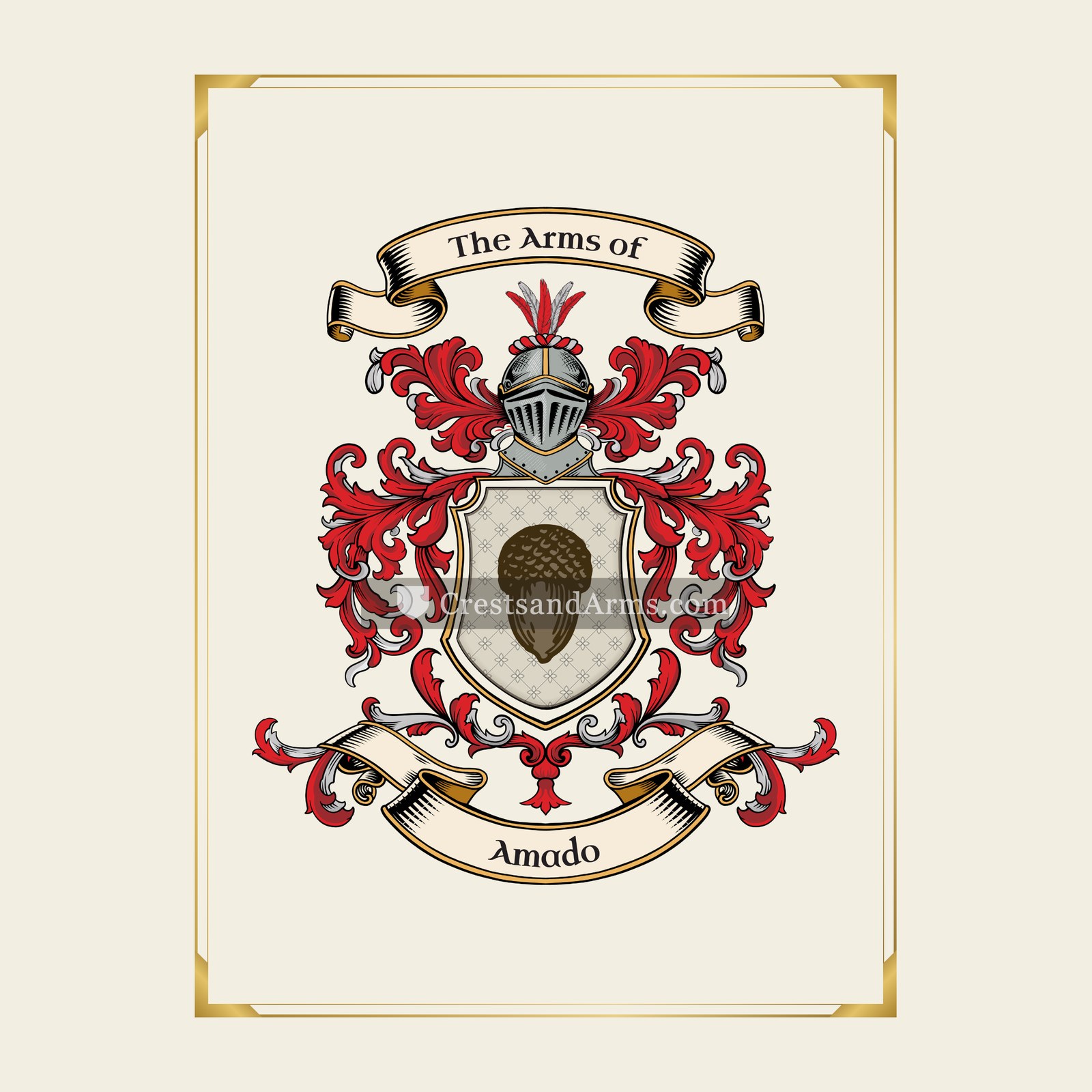 With gold border