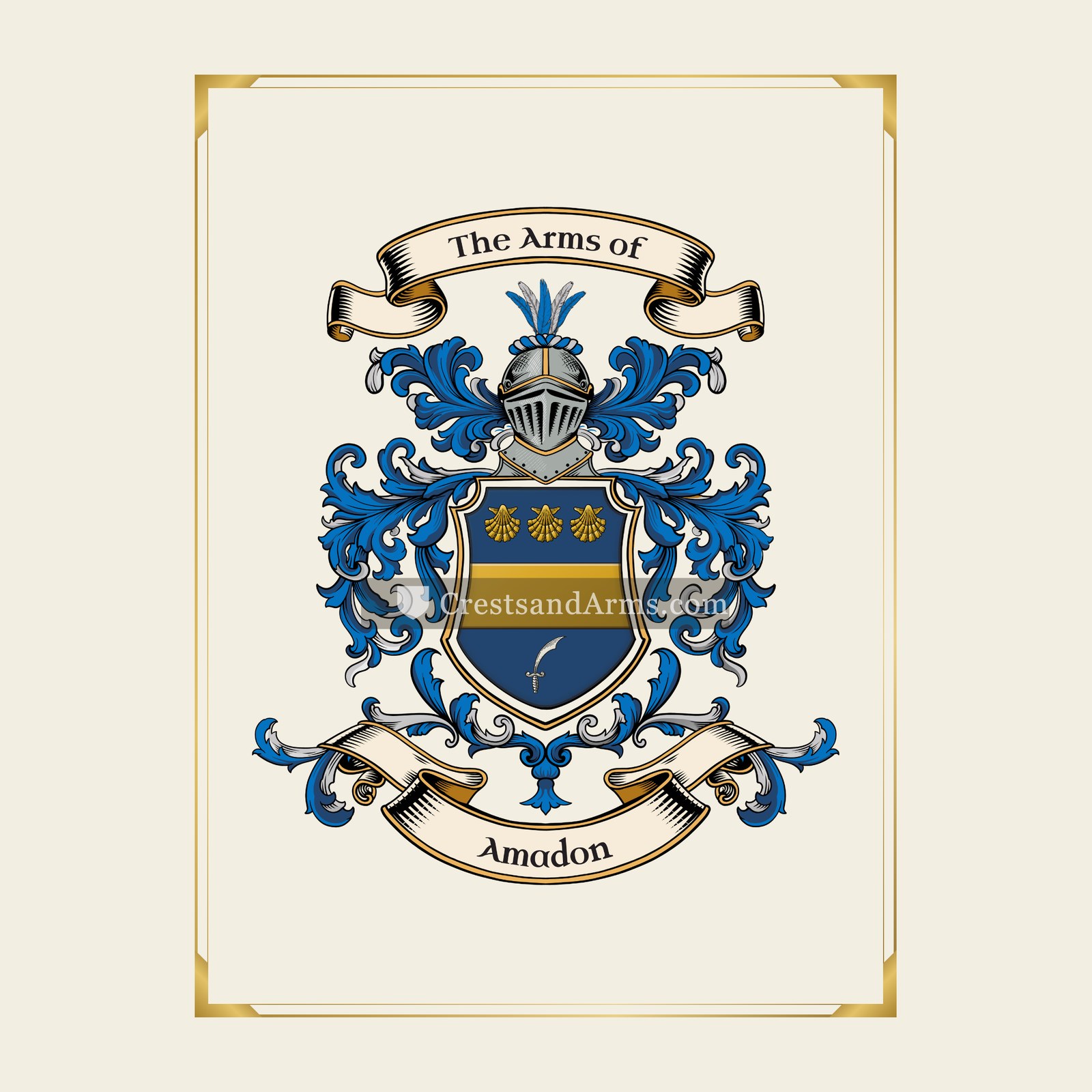 With gold border