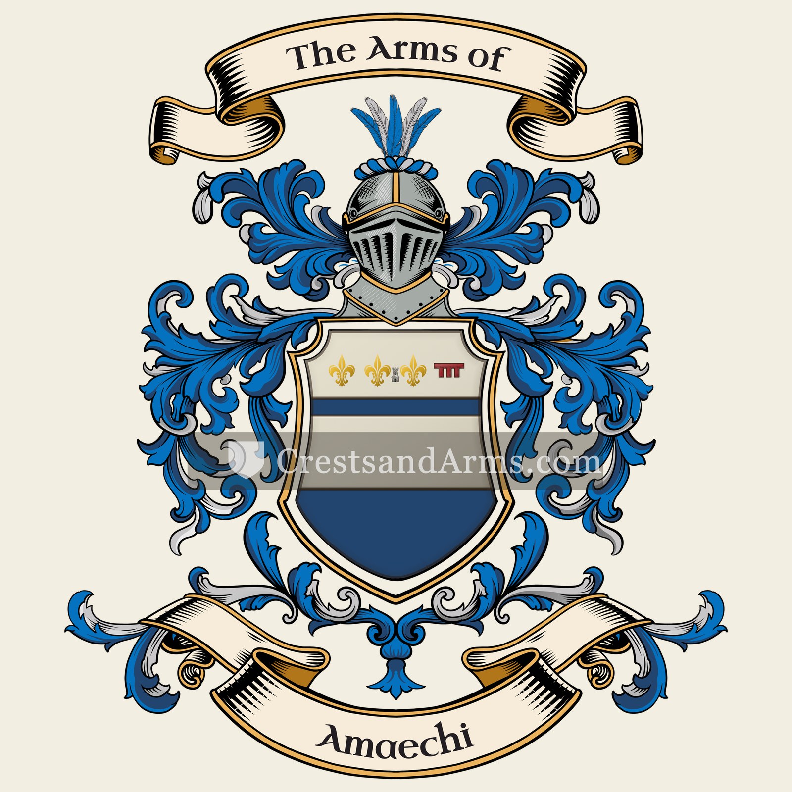 The Amaechi coat of arms, drawn from the recorded blazon
