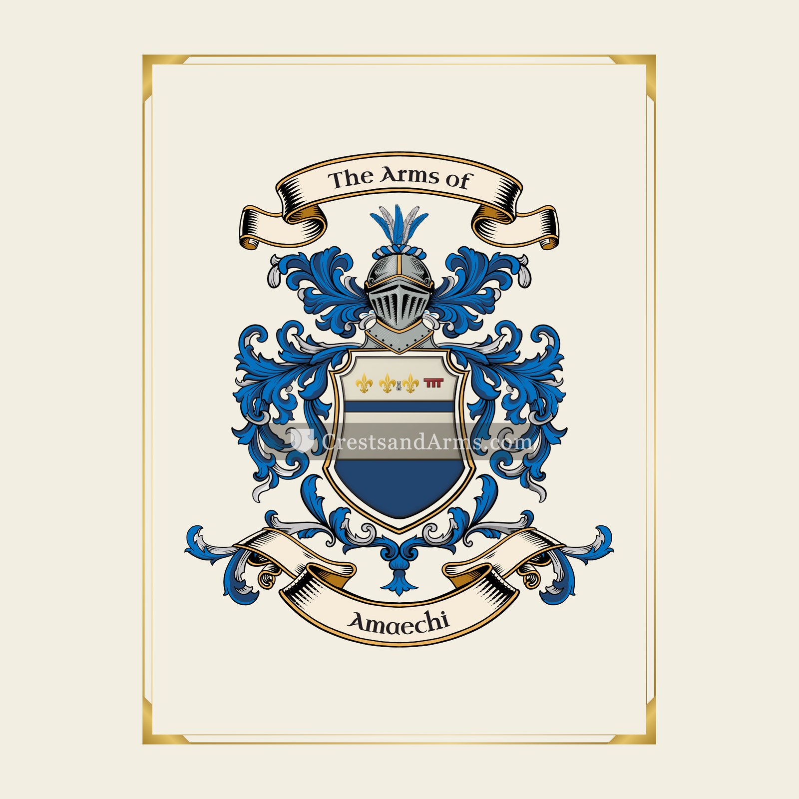 With gold border