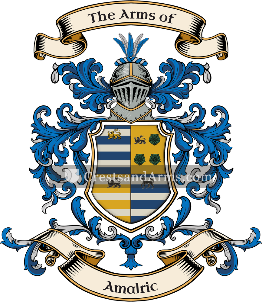 The Amalric coat of arms, drawn from the recorded blazon