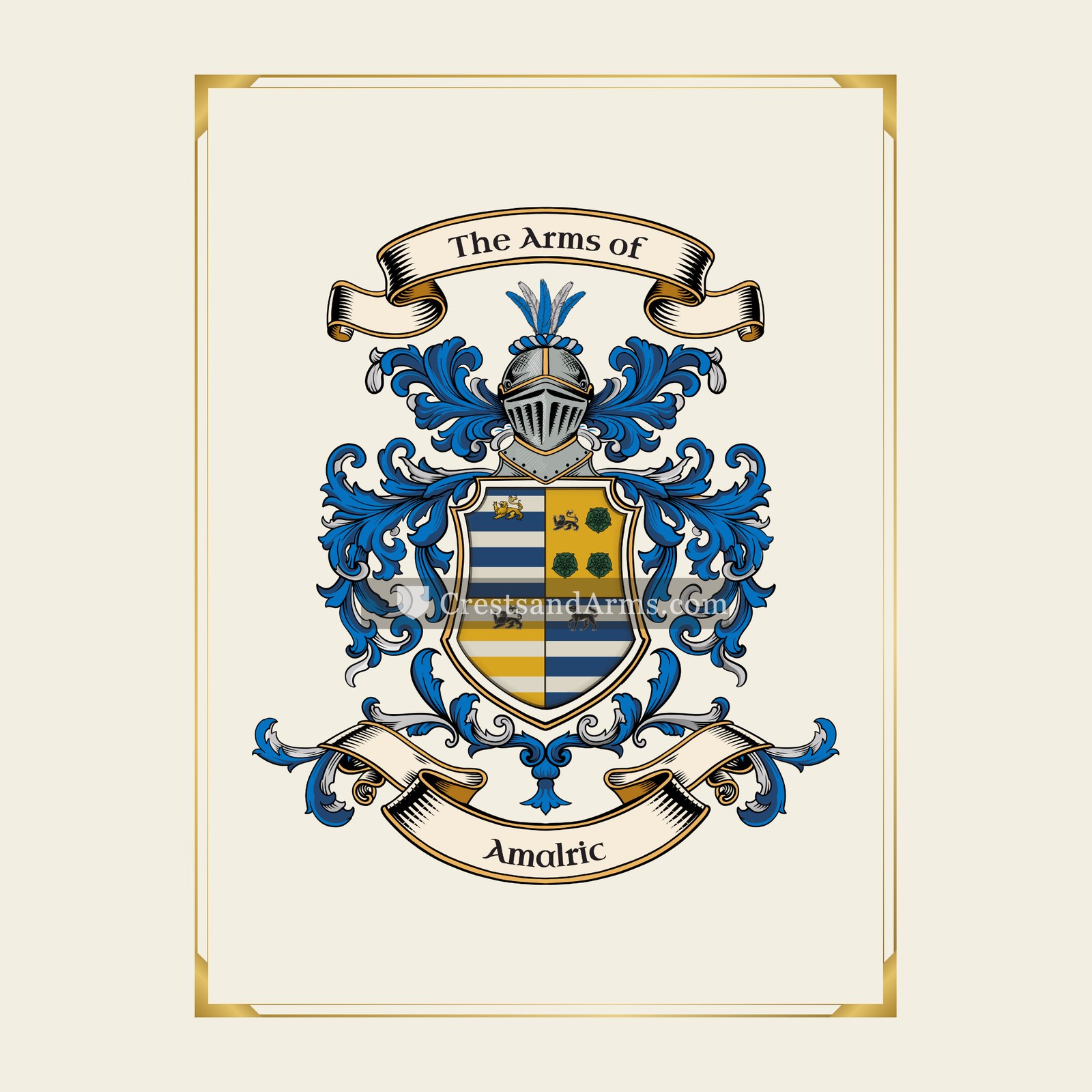 With gold border